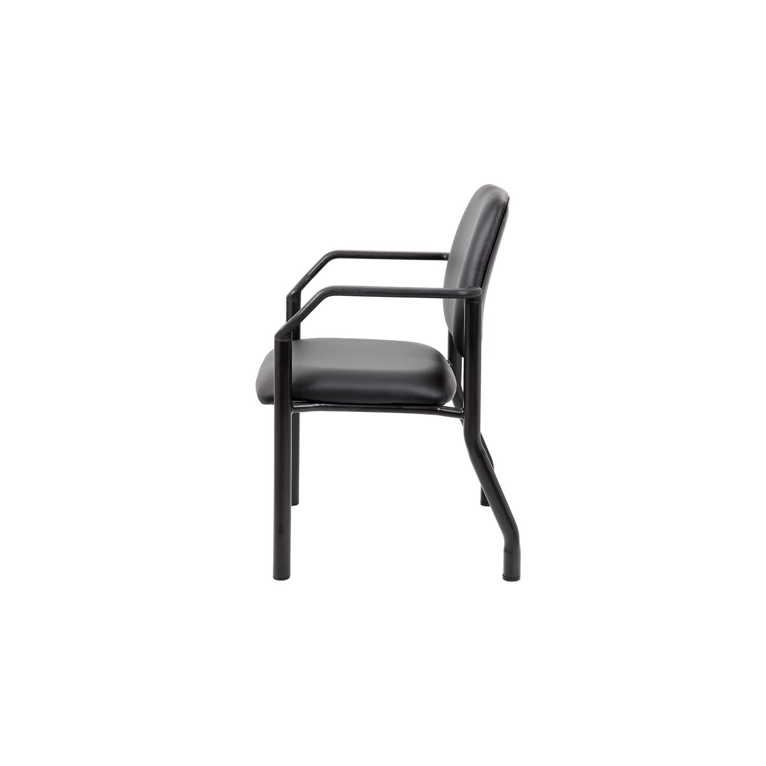 Boss Office – Fauteuil d’invité en similicuir noir, grand et large