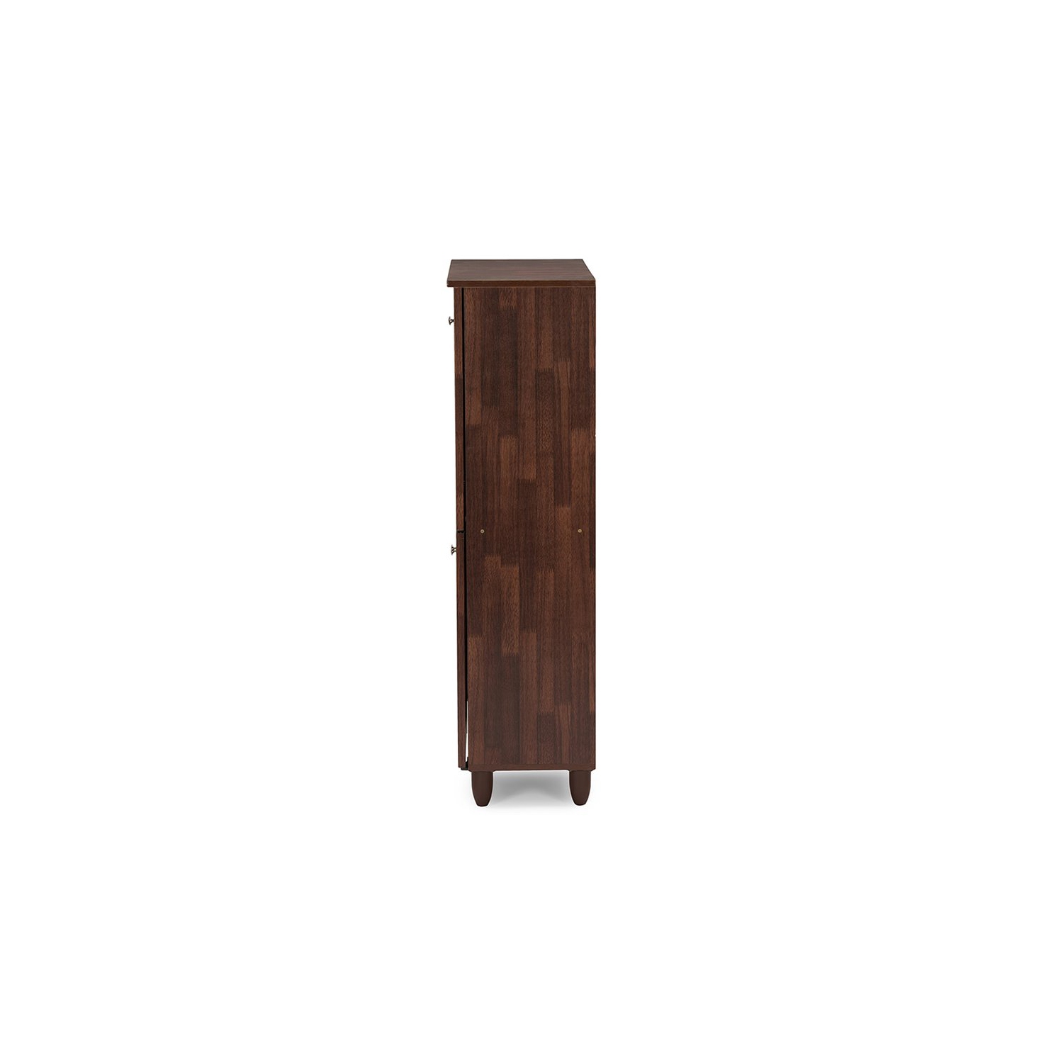 Baxton Studio Fernanda 4 Door Tall Shoe Cabinet in Oak Brown