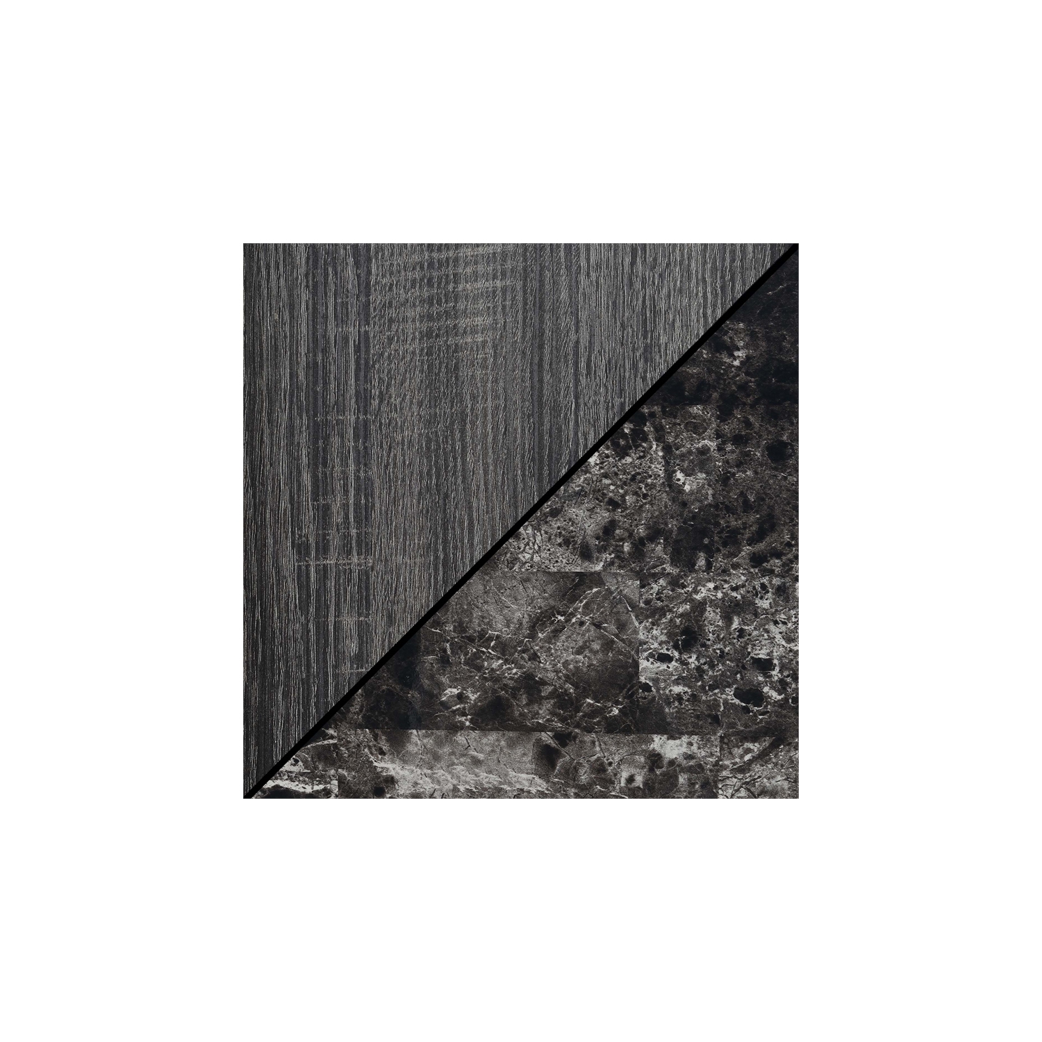 Newport Serving Bar in Faux Black Marble and Weathered Gray Wood Finish