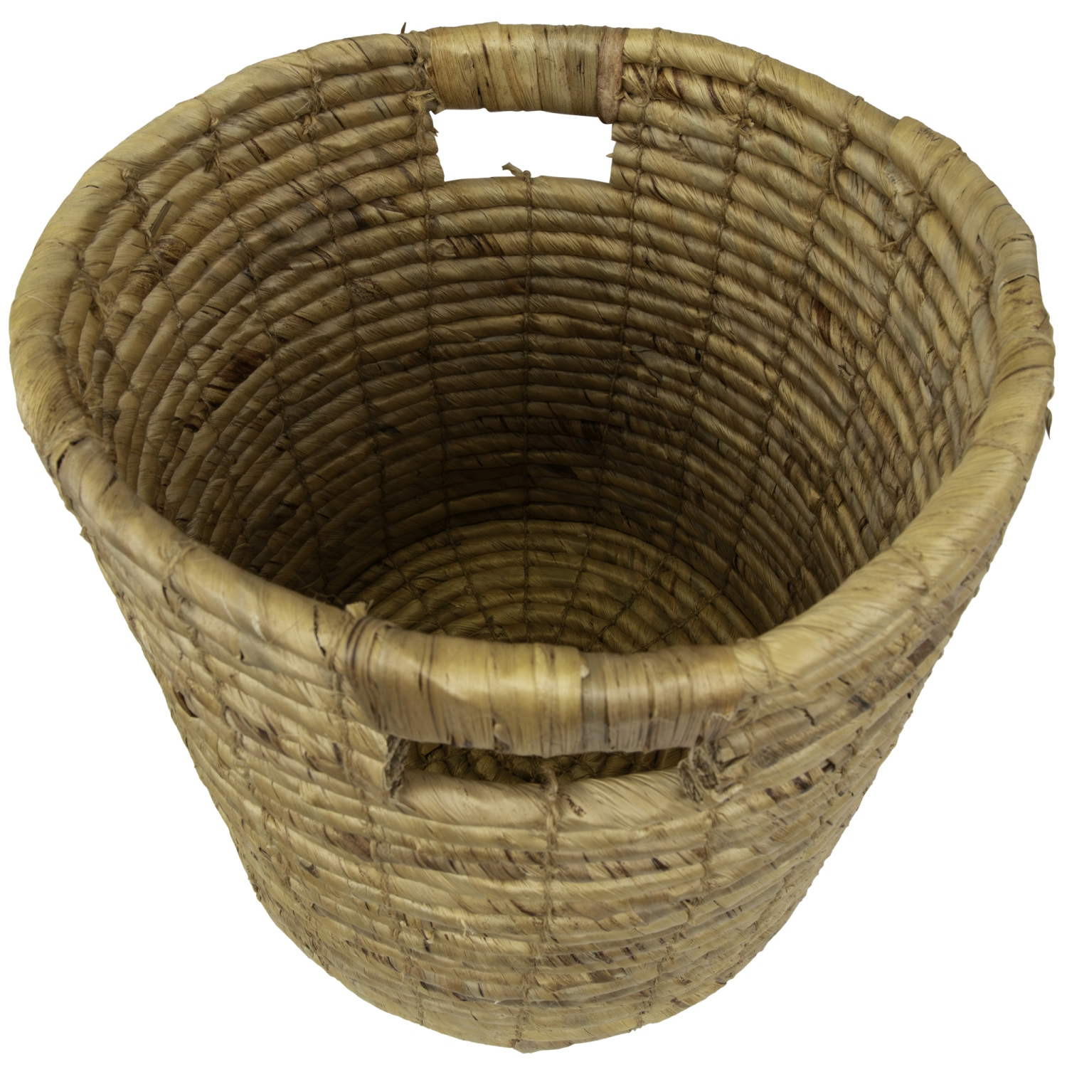 Natural Woven Table and Floor Cylindrical Seagrass Baskets - Brown - Set of 3