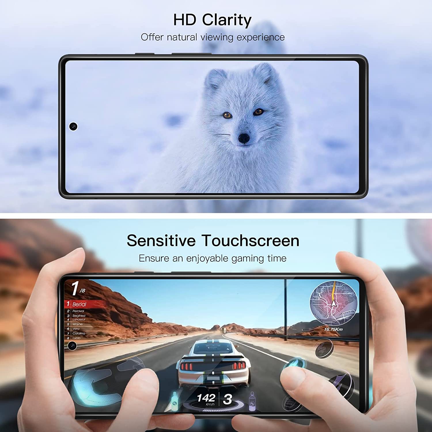 KEEGUARD Protecteur d'écran pour Google Pixel 6a 6,1 pouces, compatible avec les empreintes digitales, film en verre trempé, transparent HD