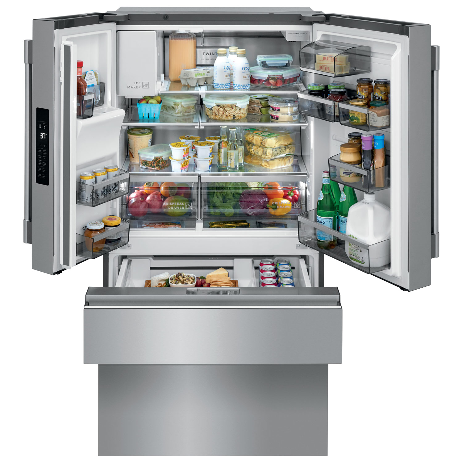 Frigidaire Pro 36" French Door Refrigerator w/ Water & Ice Dispenser -Stainless Steel