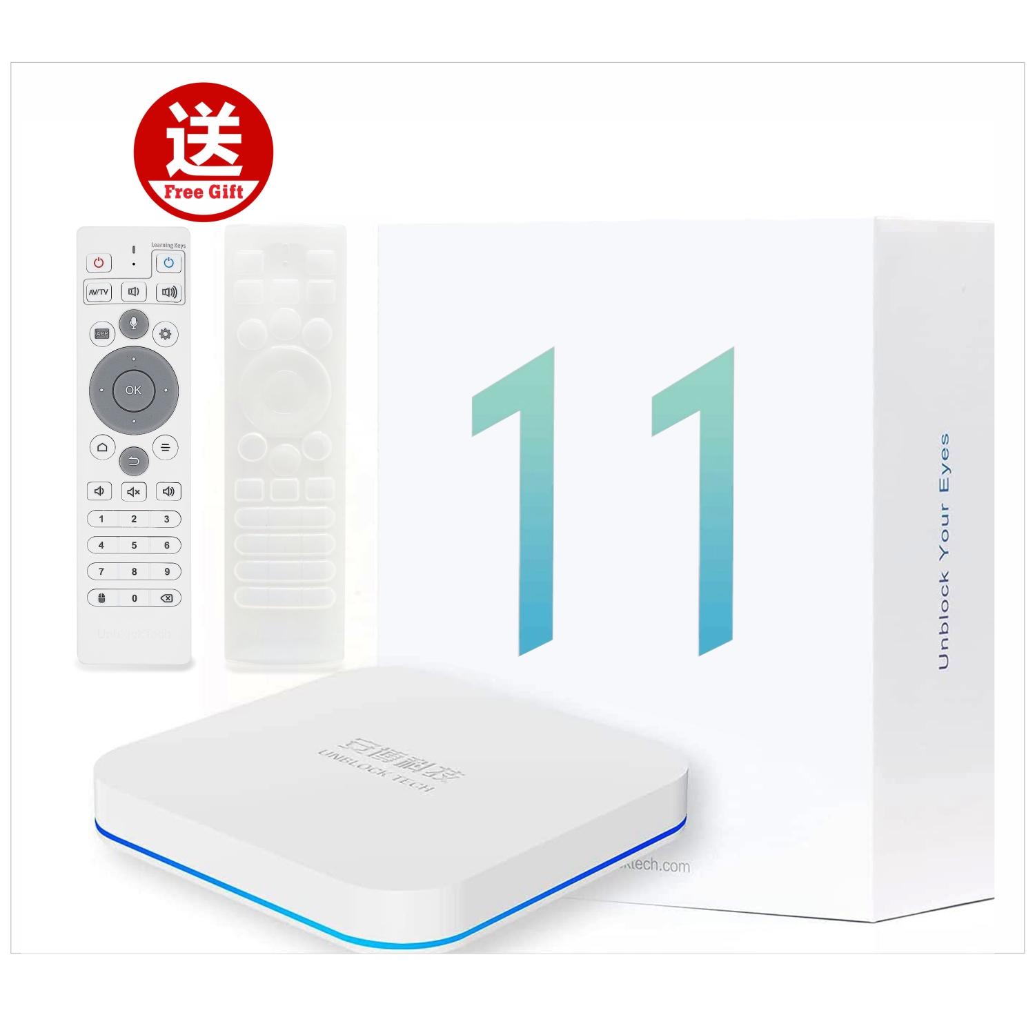 2024 Latest Version Unblock Tech Overseas UBOX Gen11 PRO MAX UBOX 11 4G RAM+64G HDMI 2.4G+5G WiFi AI Bluetooth Remote