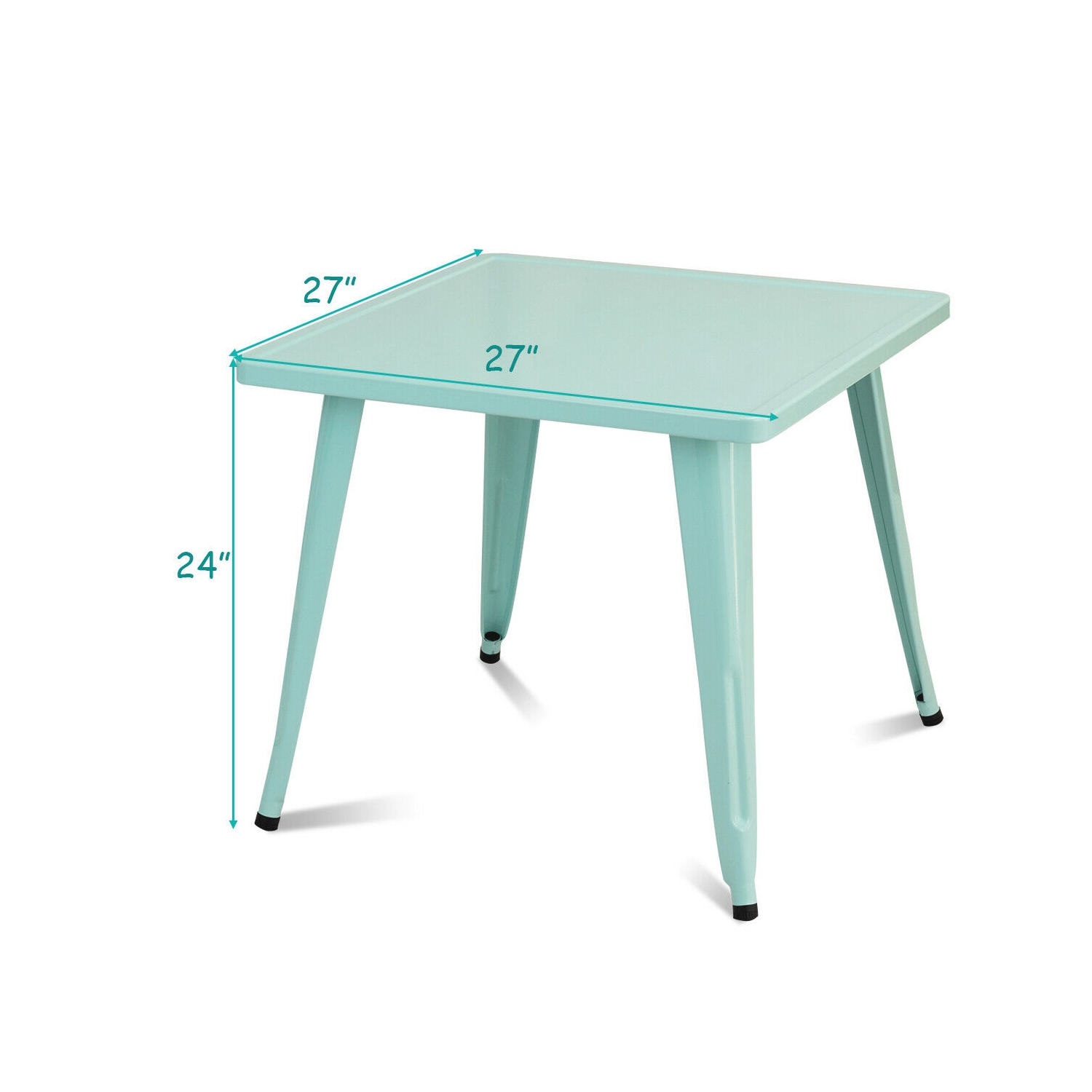 Table d’activités d’apprentissage carrée en acier de 27 po pour enfants - Bleu