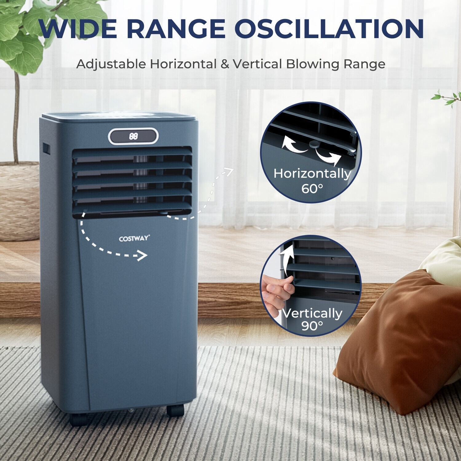 Climatiseur portatif de 14 10000 BTU avec télécommande - Bleu foncé