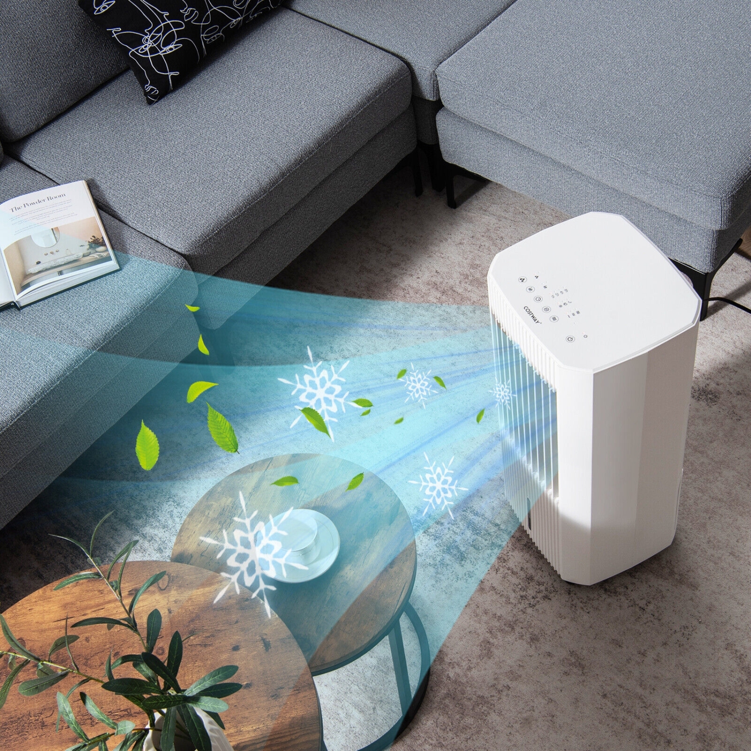 Refroidisseur d'air par évaporation 3-en-1 à 3 modes-Blanc