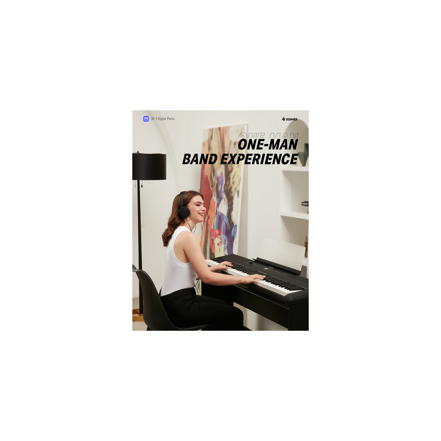 Clavier professionnel portatif « arrangeur » à 88 touches lestées à marteaux se-1 de Donnner avec support