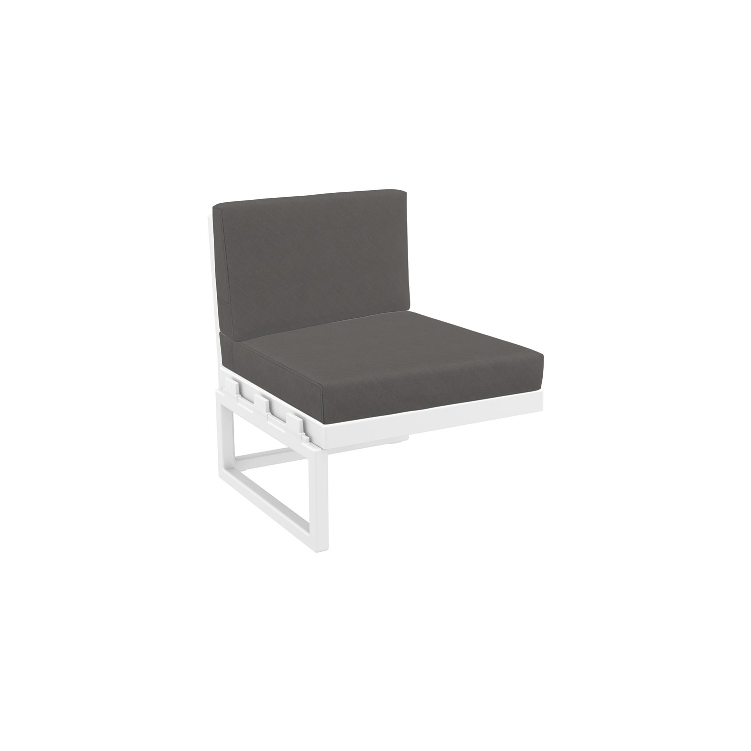 Compamia Mykonos Extension in White finish with Acrylic Fabric Charcoal Cushion