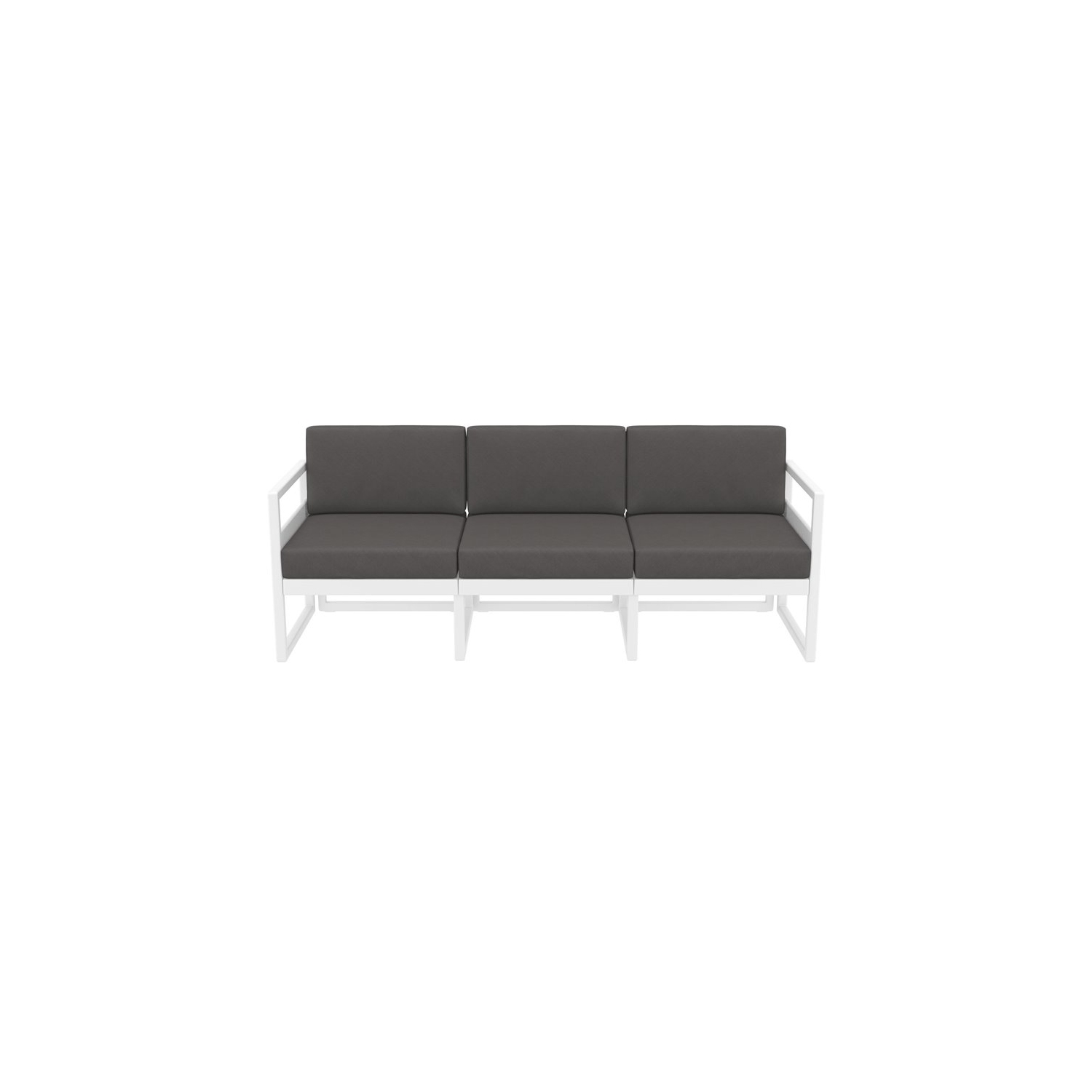 Mykonos Patio Sofa White with Acrylic Fabric Charcoal Cushions