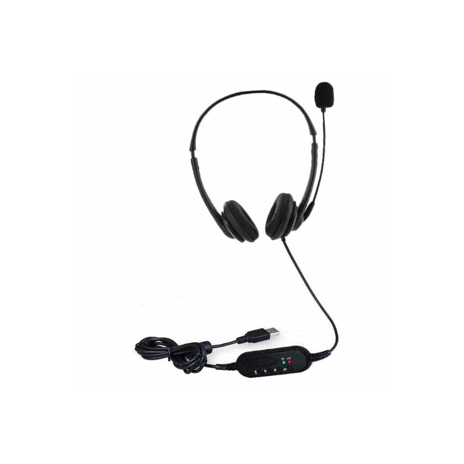 Bulk Packaging Overhead Earphone w/Microphone Black