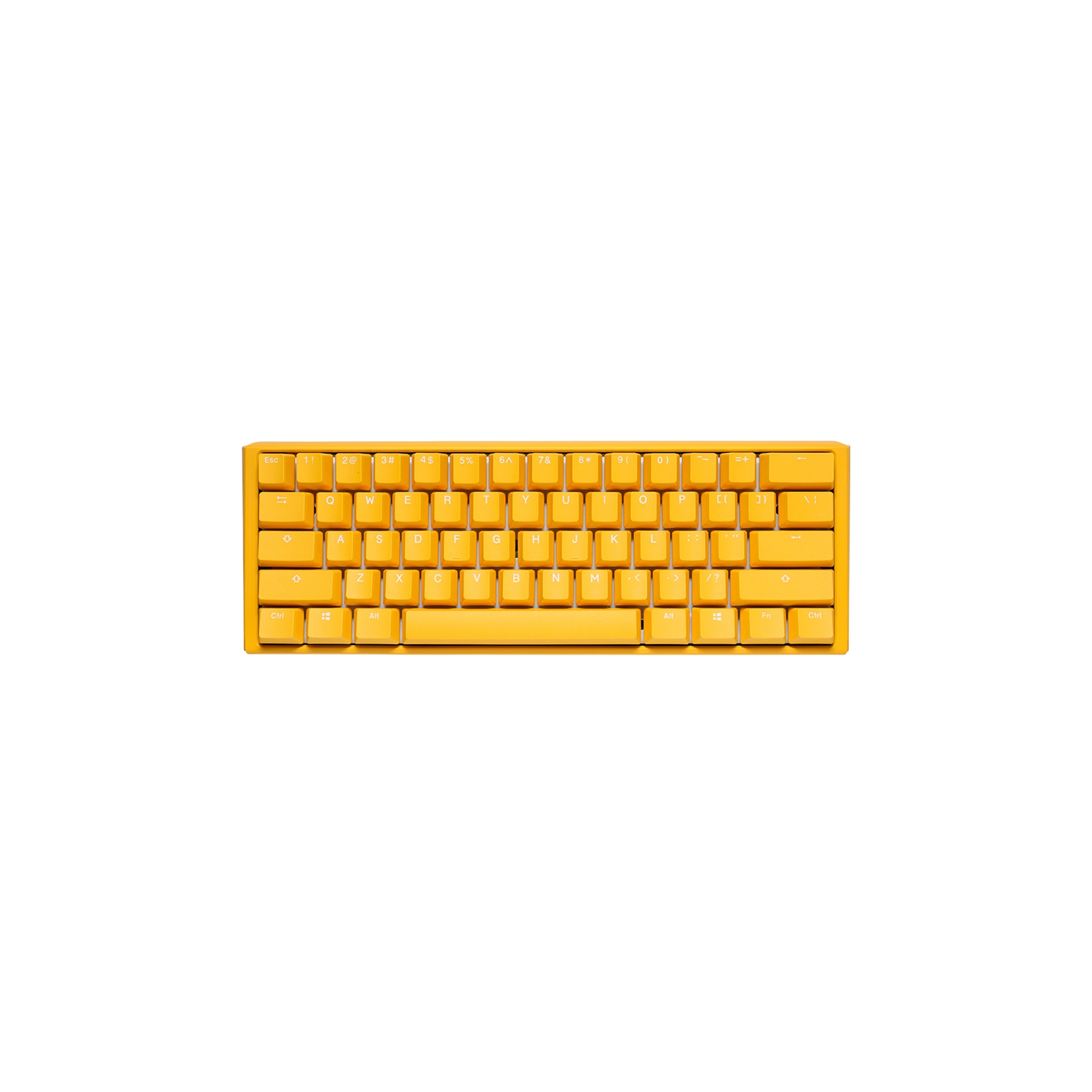 Ducky ONE 3 Hot-Swappable RGB Mechanical Keyboard, Cherry MX Brown switches, PBT Double shot keycaps, Mini Layout (61 keys), Yellow