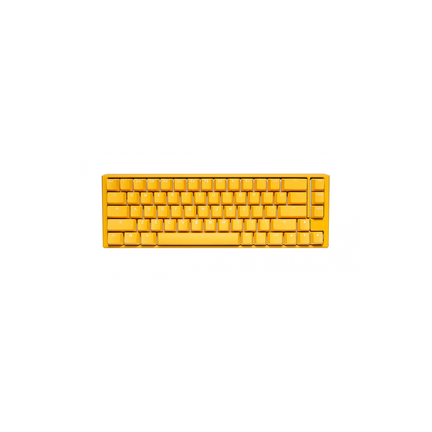 Ducky ONE 3 Hot-Swappable RGB Mechanical Keyboard, Cherry MX Blue switches, PBT Double shot keycaps, SF Layout (68 keys), Yellow