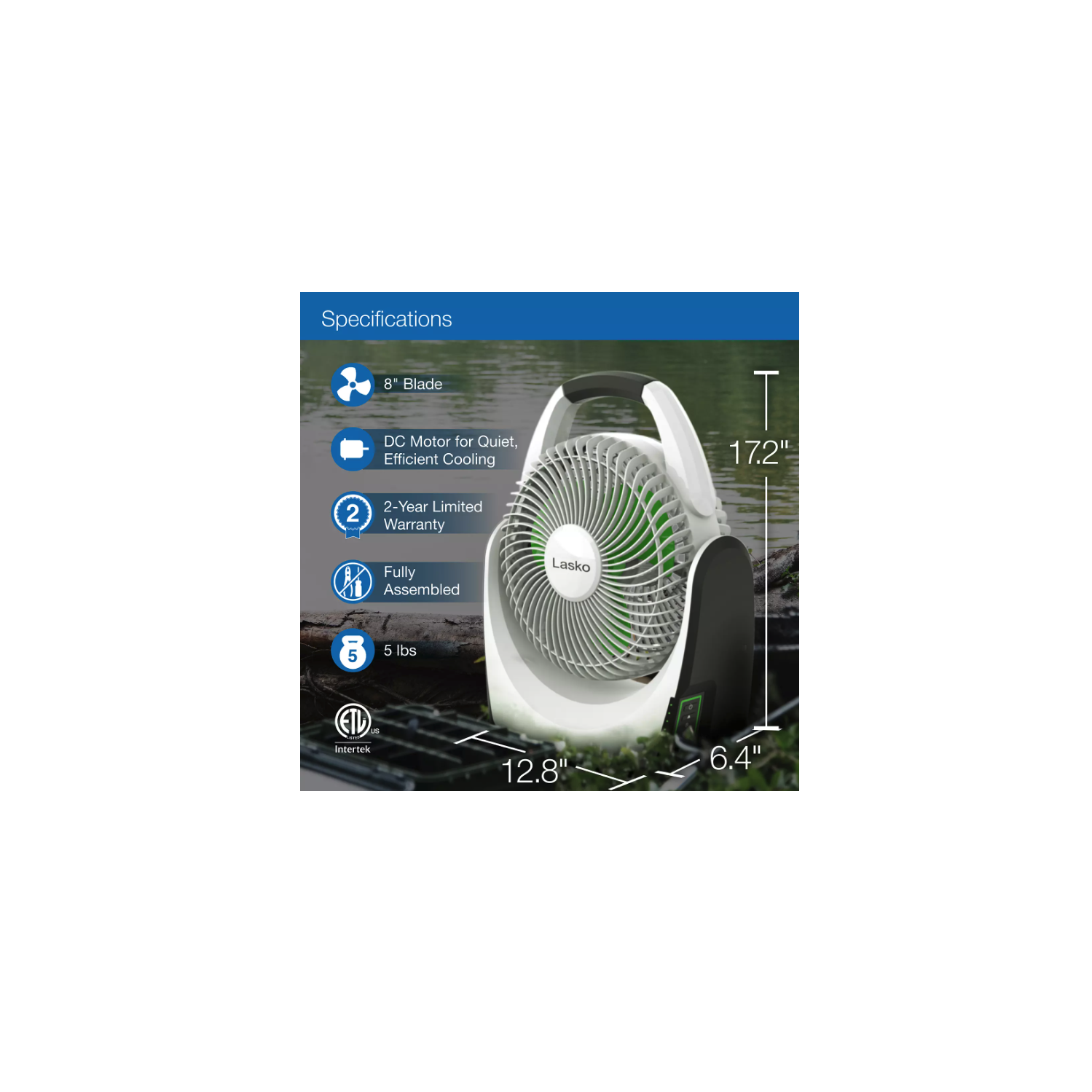 Ventilateur portatif rechargeable Lasko - RB200