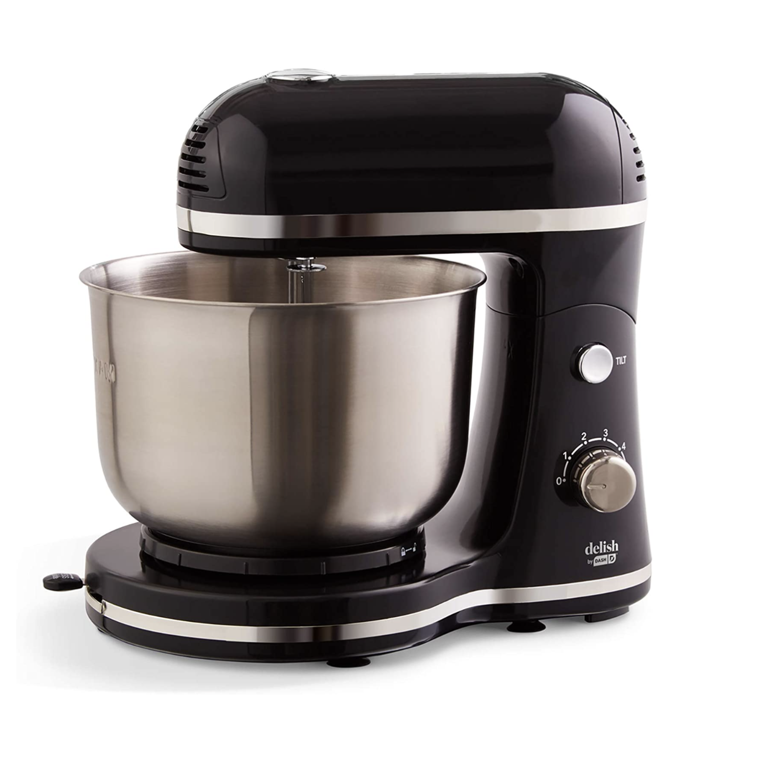 DASH Compact Stand Mixer, 3.5 Quart with Beaters & Dough Hooks Included - Black - DCSM350GBBK02