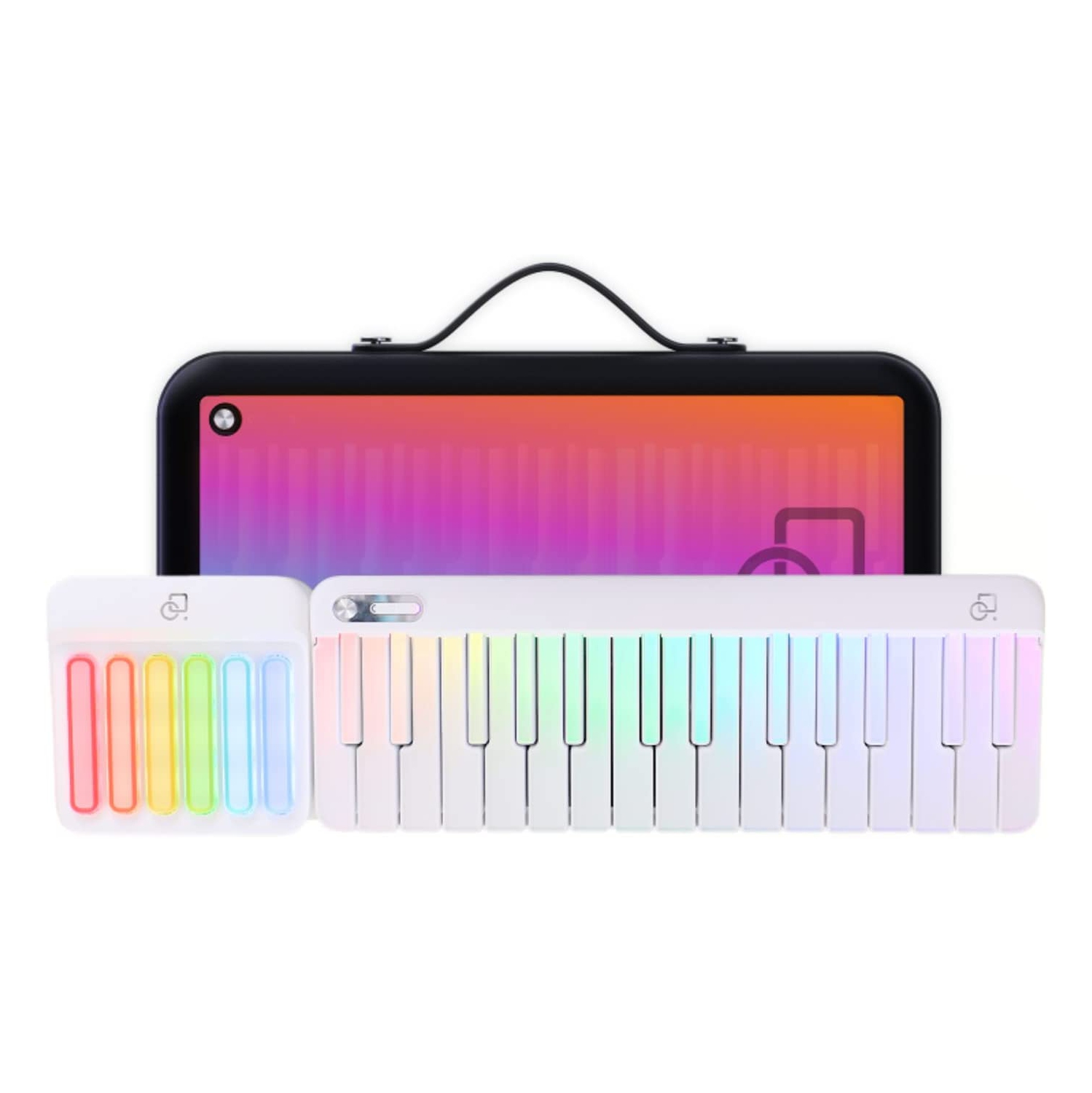 Piano portatif intelligent et sac populaire de populations - Blanc brillant