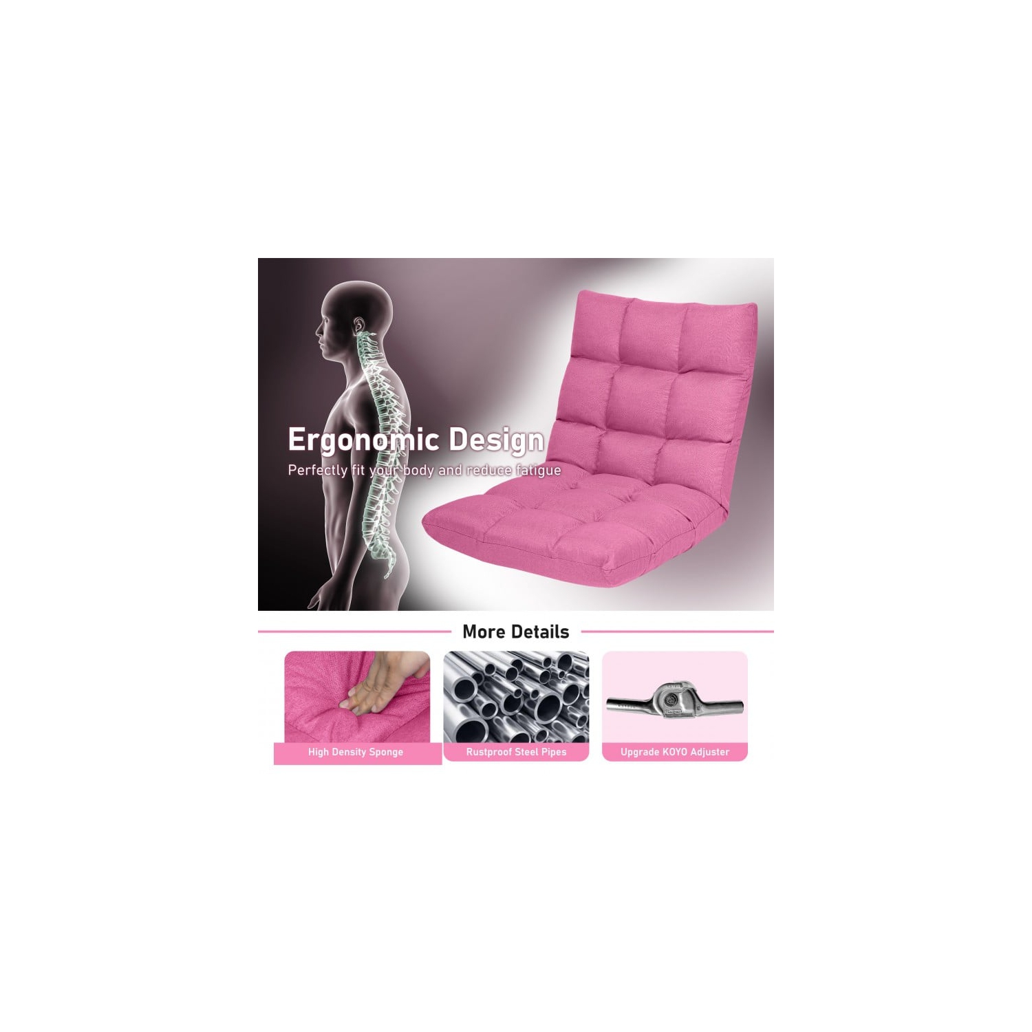 14-Position Adjustable Folding Lazy Gaming Sofa