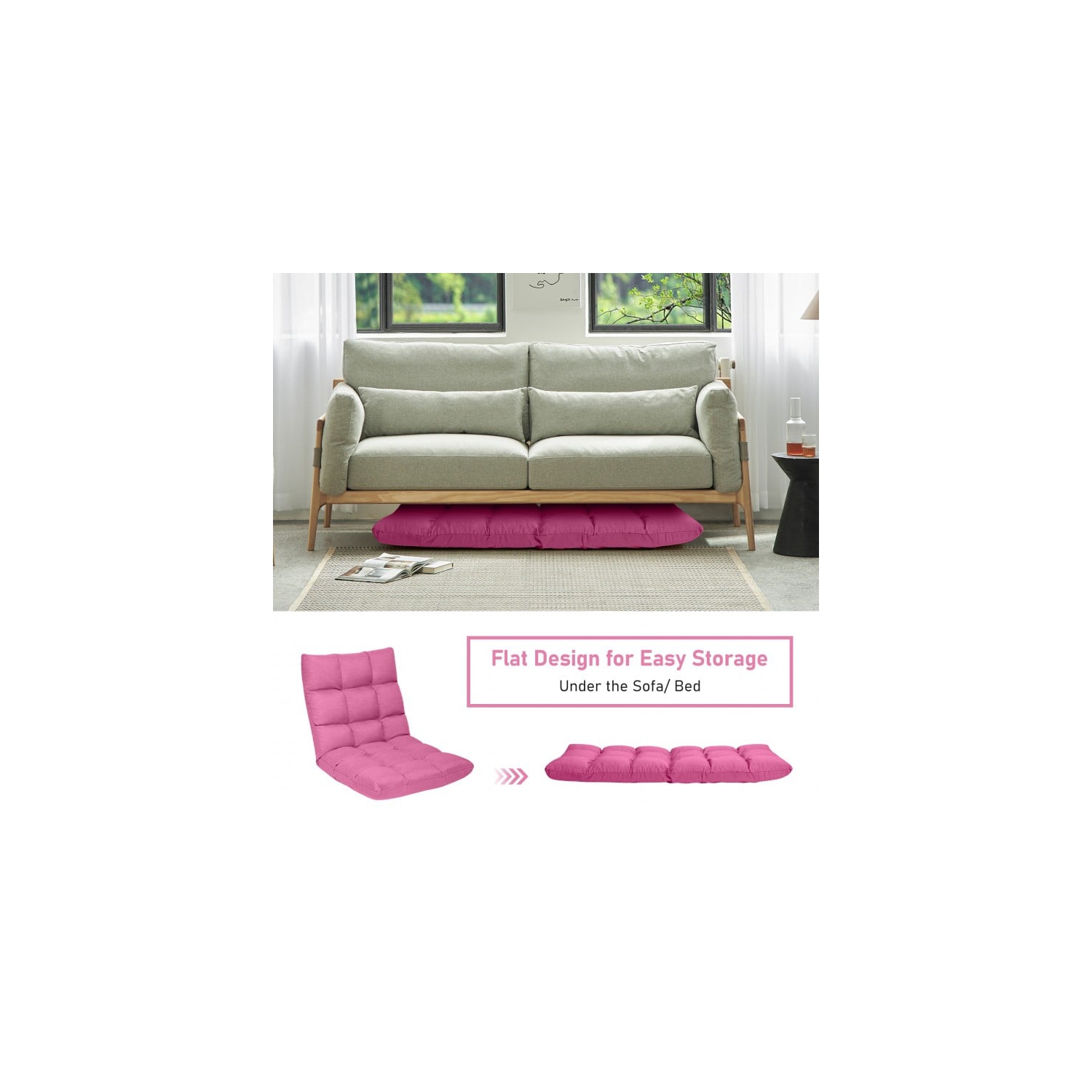 14-Position Adjustable Folding Lazy Gaming Sofa