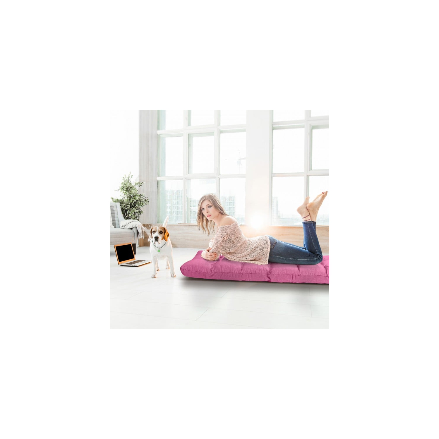 14-Position Adjustable Folding Lazy Gaming Sofa