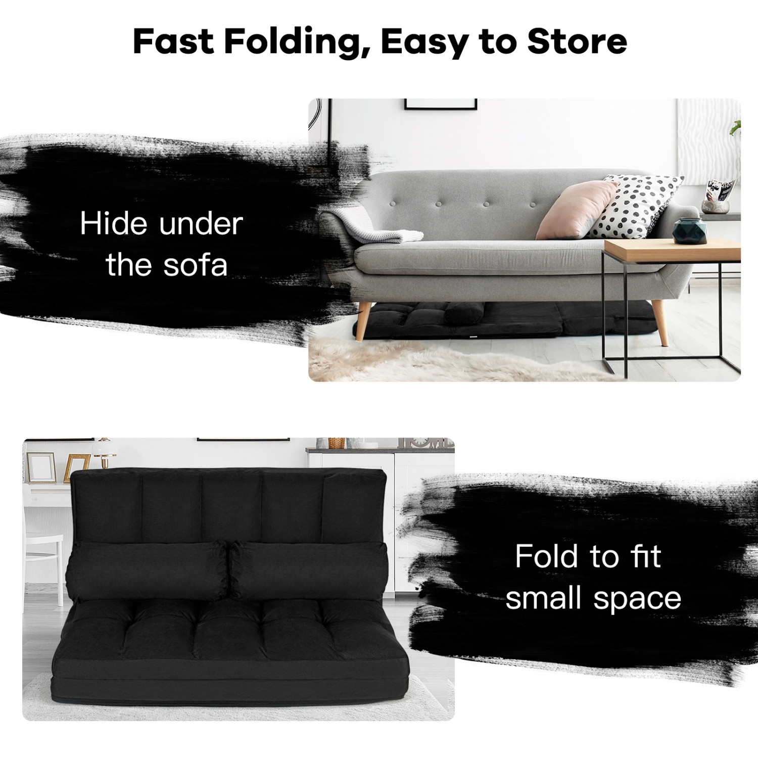 6-Position Foldable Floor Sofa Bed