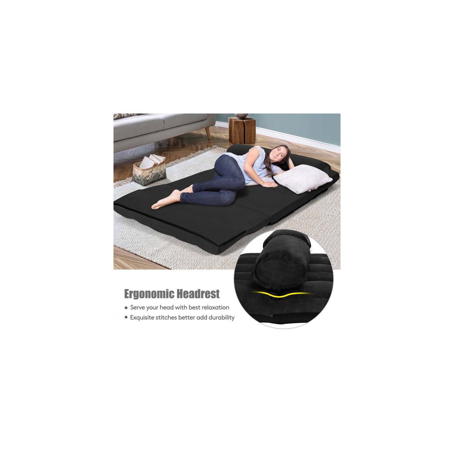 6-Position Foldable Floor Sofa Bed