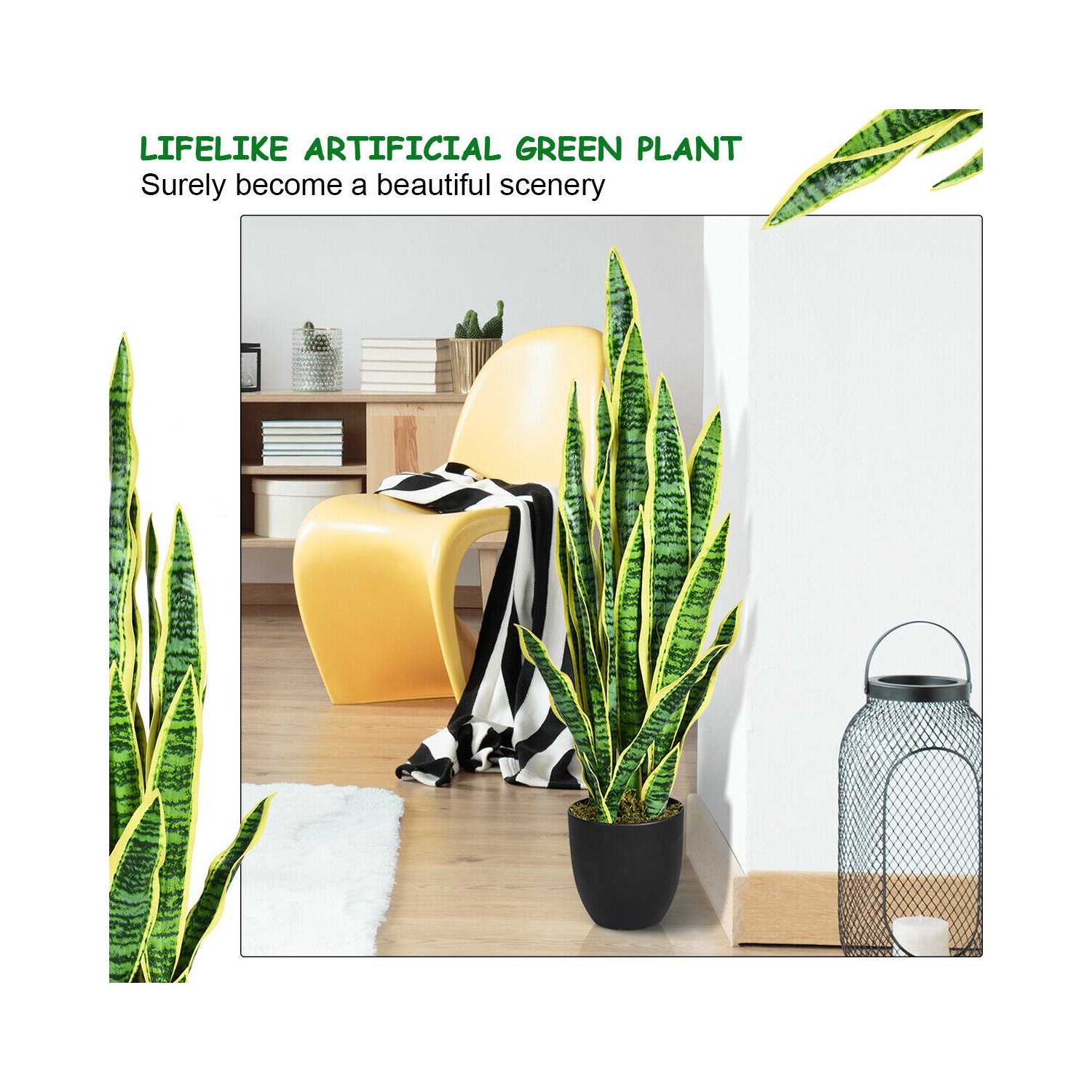 35.5 Inch Indoor-Outdoor Decoration Fake Artificial Snake Plant