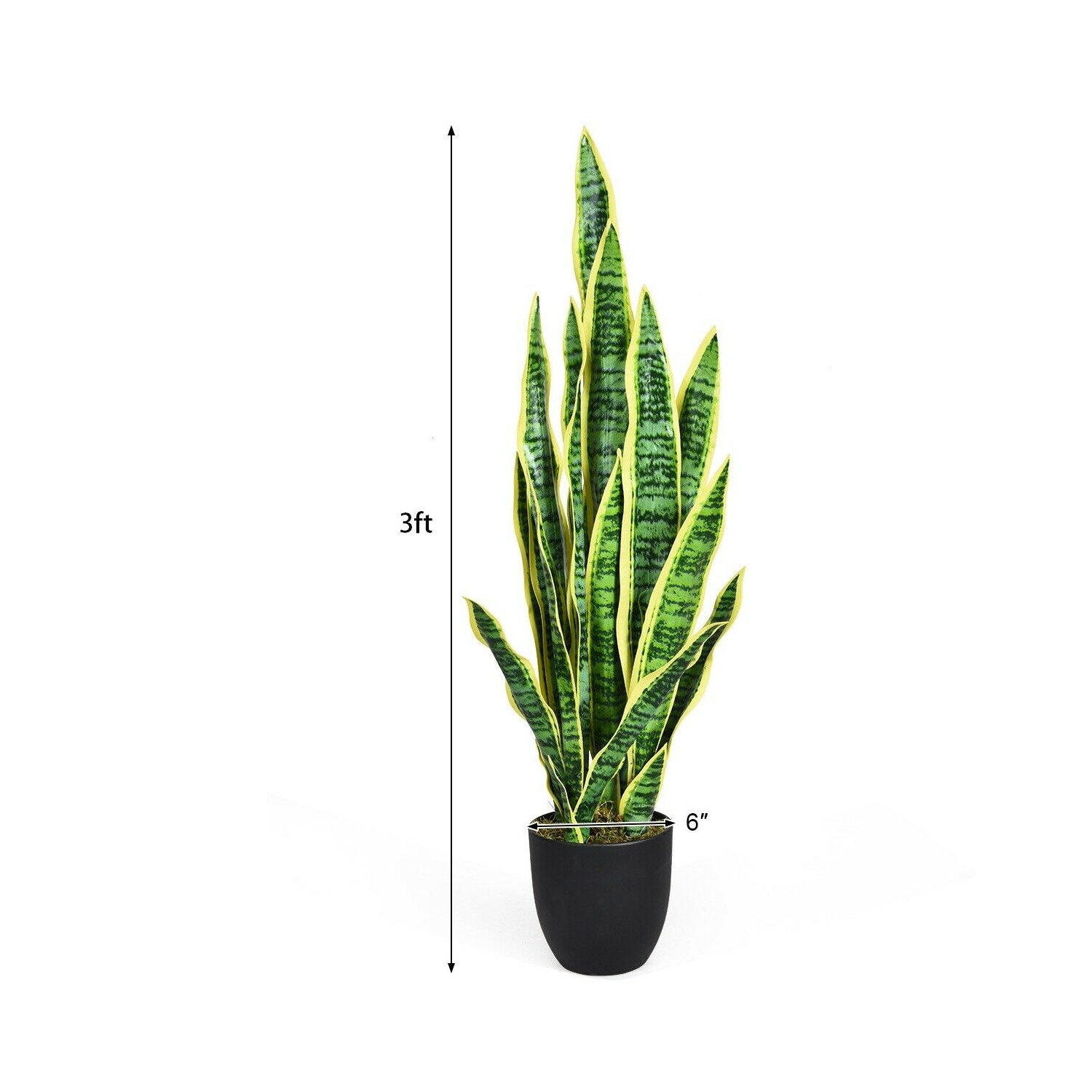 35.5 Inch Indoor-Outdoor Decoration Fake Artificial Snake Plant