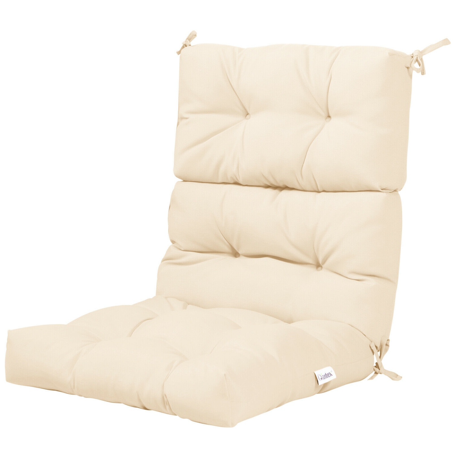 Coussin de siège de patio capitonné de 22 x 44 po - Beige