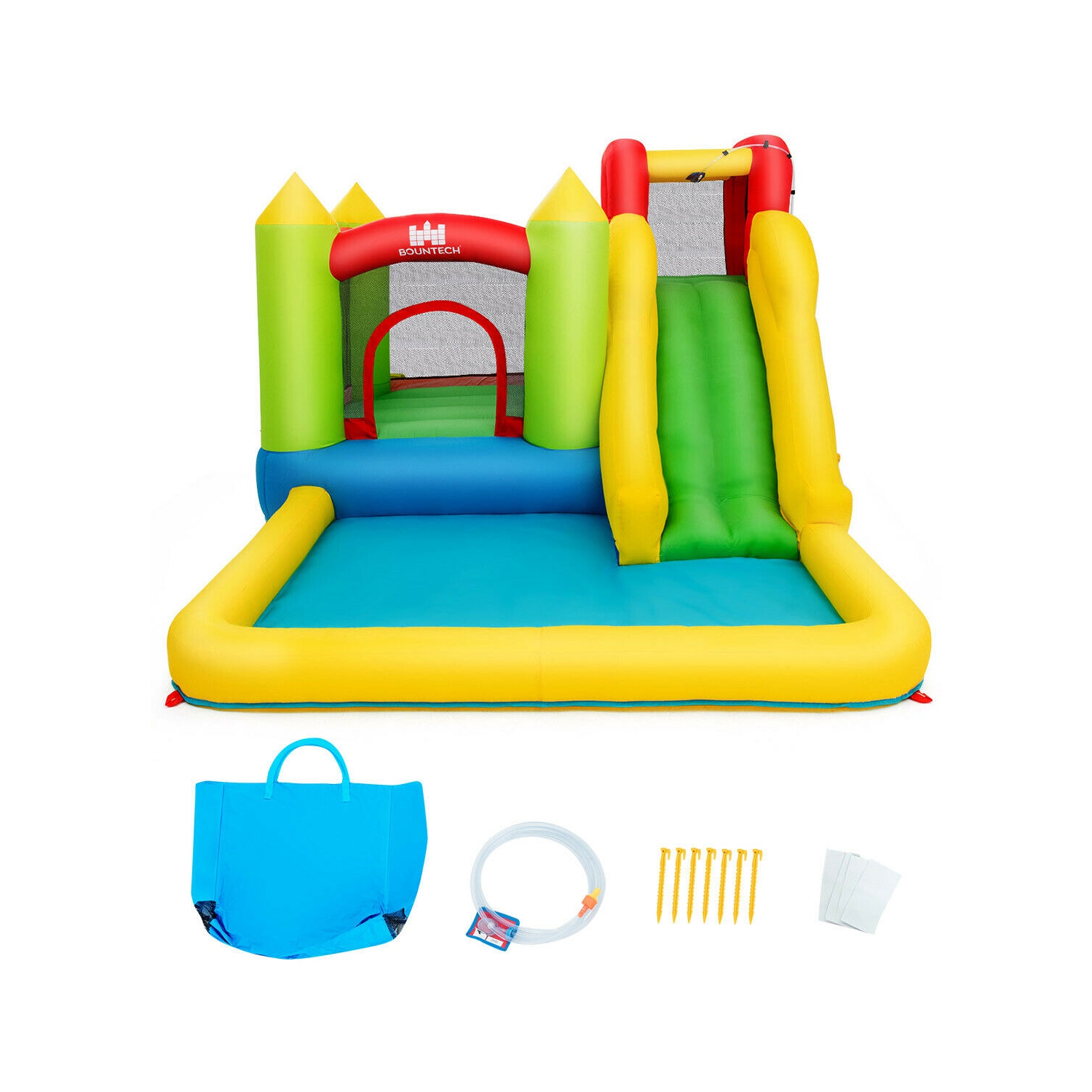Gymax Outdoor Inflatable Bounce House Water Slide Climb Bouncer Pool