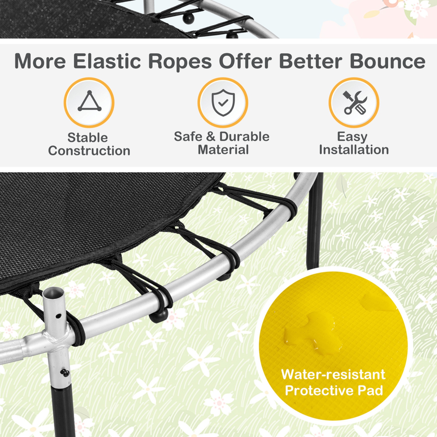 Gymax 55'' Trampoline for Kids Toddler Recreational Trampoline w/ Safety Enclosure Net