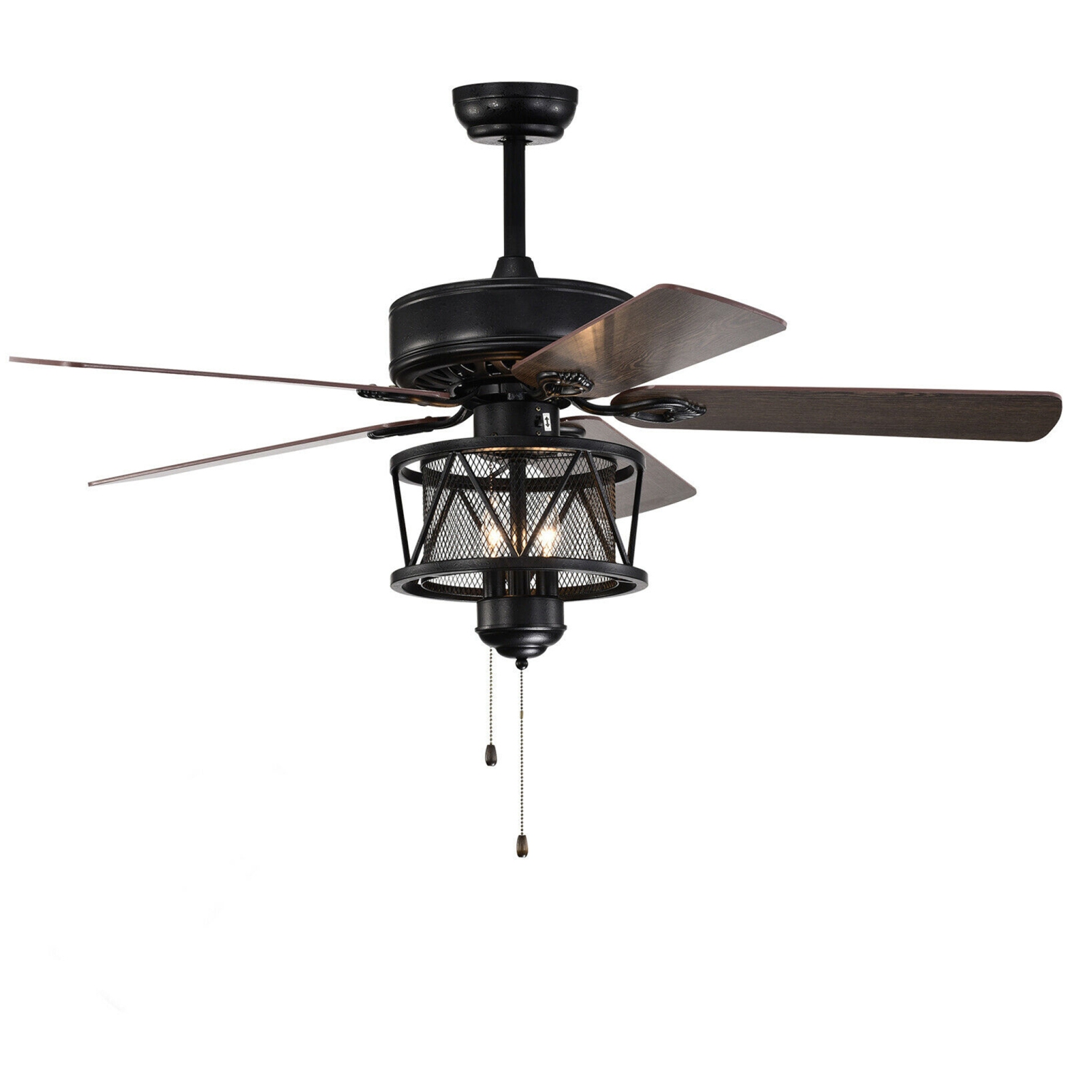 Gymax 50'' Ceiling Fan with Lights Reversible Blades w/ Pull Chain Control Living Room