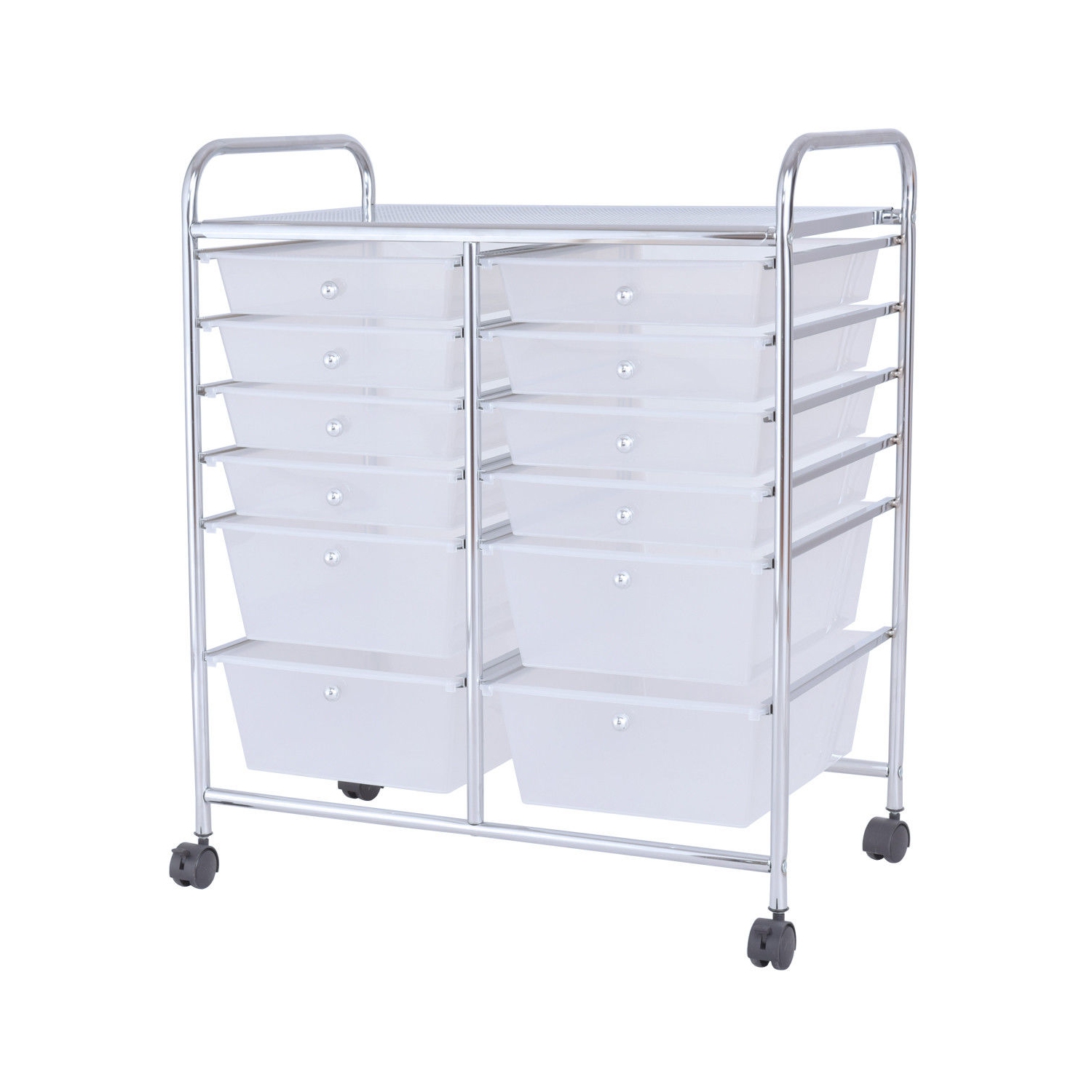 Gymax Office Rolling Cart 12 Storage Drawer Studio Organizer Bins Scrapbook Paper