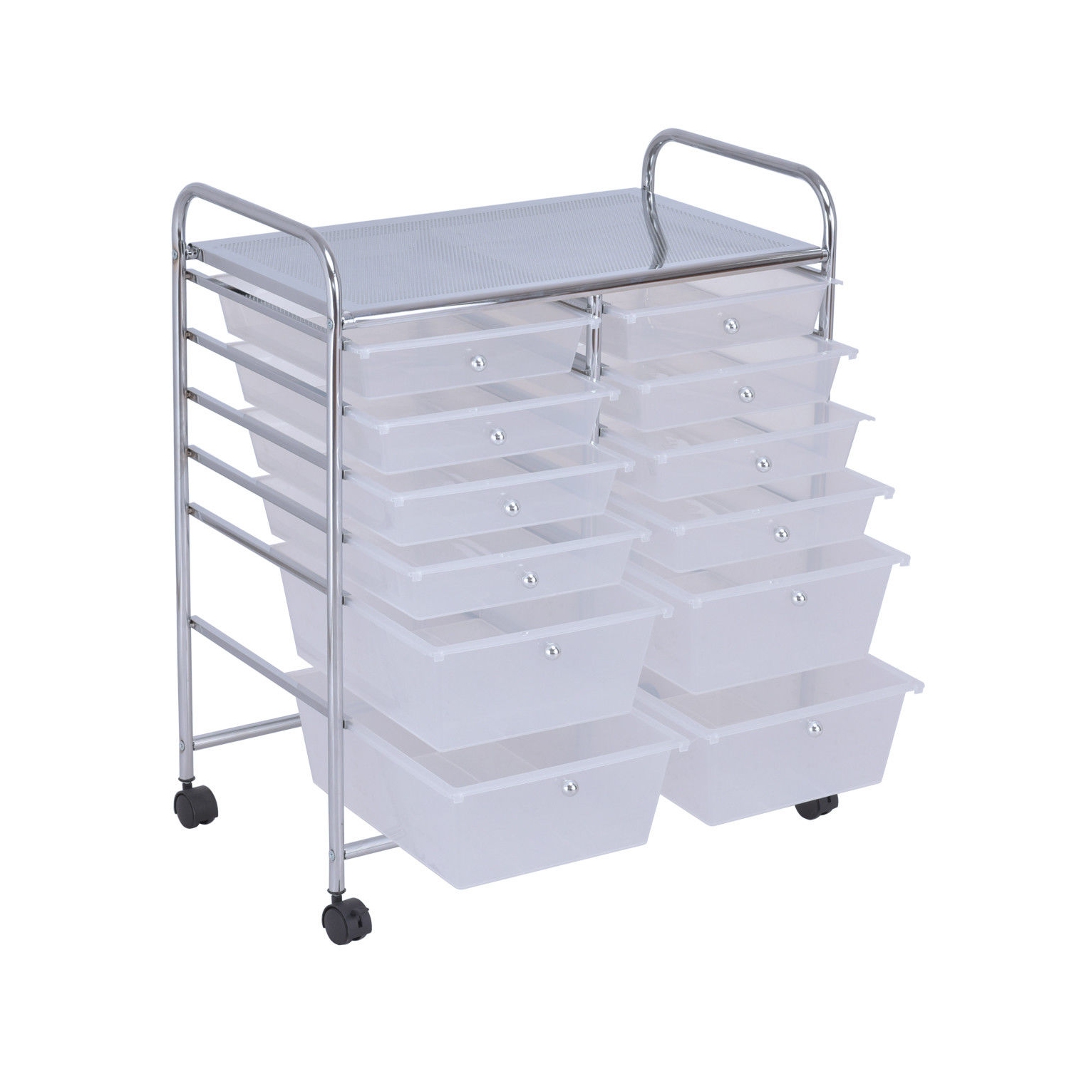 Gymax Office Rolling Cart 12 Storage Drawer Studio Organizer Bins Scrapbook Paper