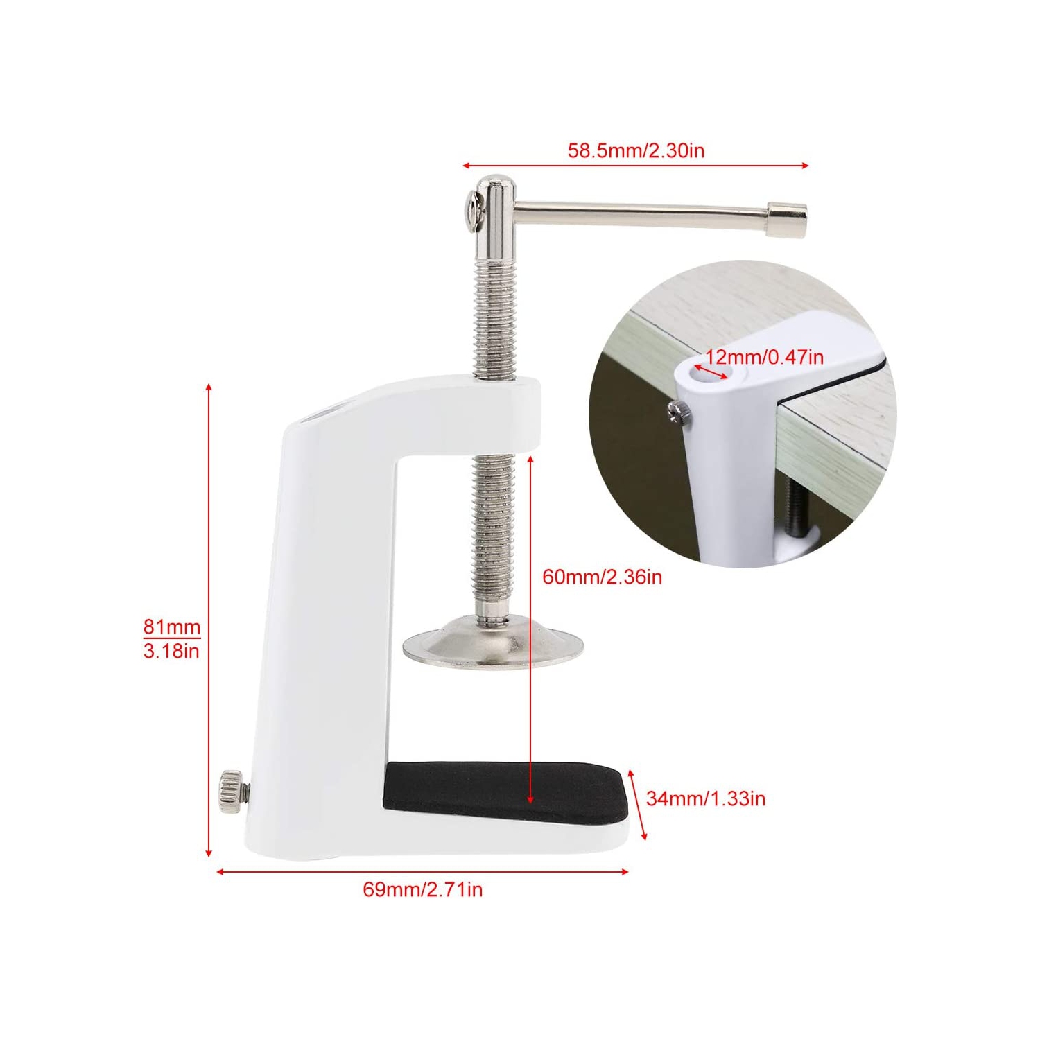 Camera Clamp Mount, Monitor Mount Bracket, C-Clamp, Super Clamp Mount, Clamp Mount Adapter, Base Stand, for LCD/DV Monitor, LED Lights, Flash Light