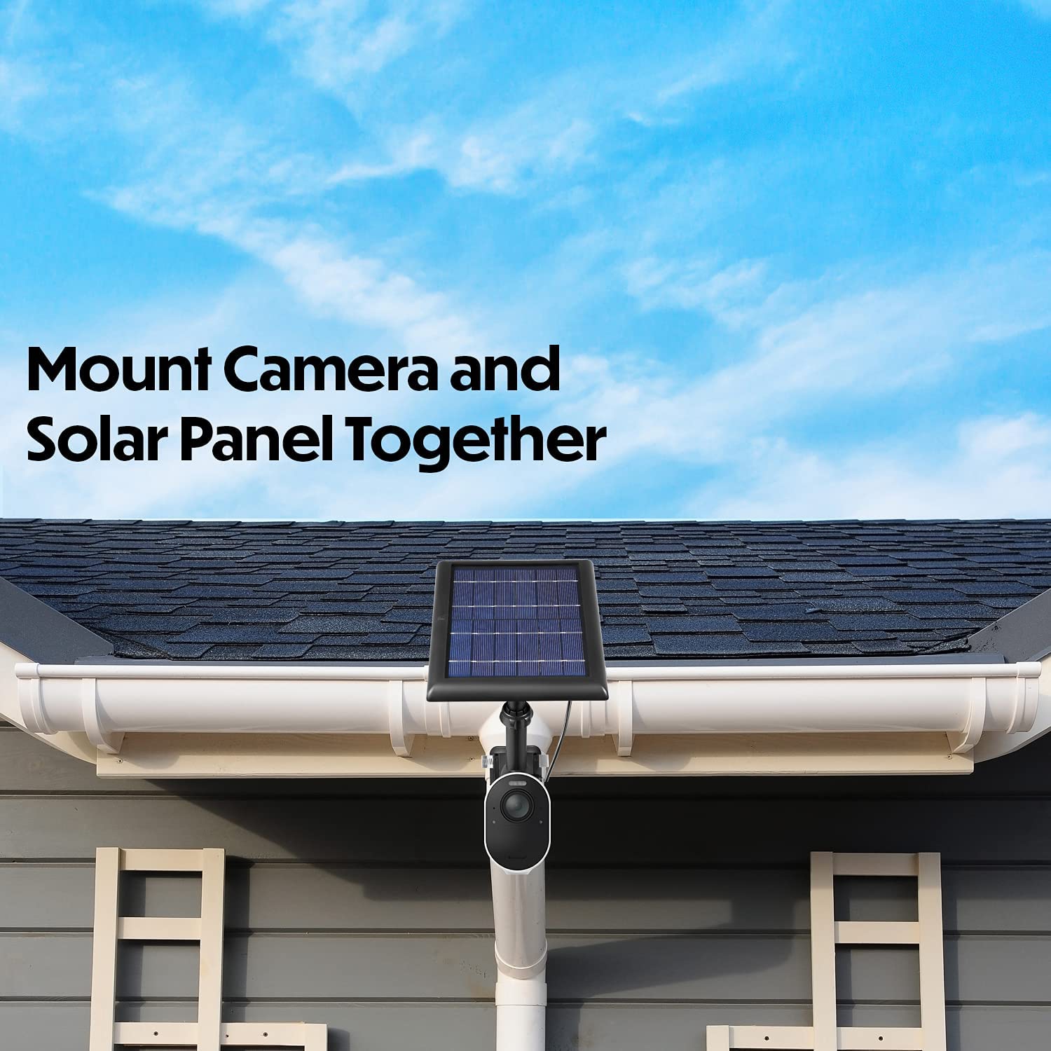 2-in-1 Universal Pole Mount for Camera & Solar Panel Compatible with Wyze, Blink, Ring, Arlo, Eufy Camera