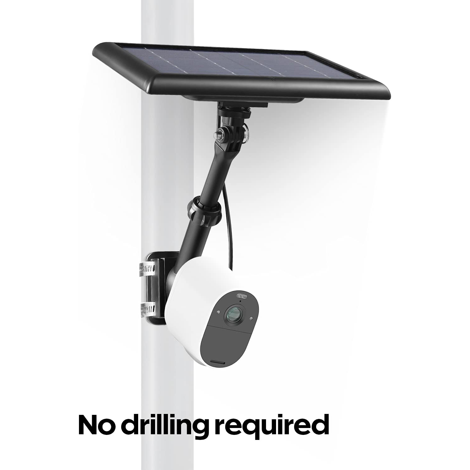 2-in-1 Universal Pole Mount for Camera & Solar Panel Compatible with Wyze, Blink, Ring, Arlo, Eufy Camera