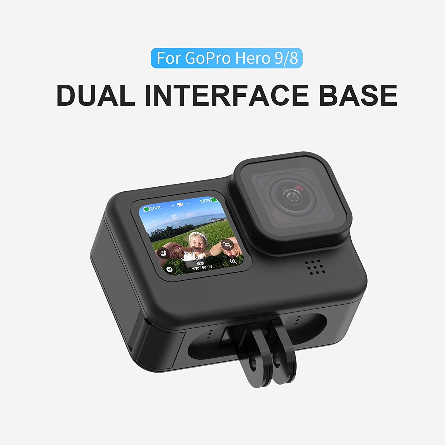 Replacement Adapter Mount with 1/4 Tripod Connector Port for GoPro Max Hero 10 Hero 9 Hero 8 Black, Dual Interface Design for Straightly Mounting for