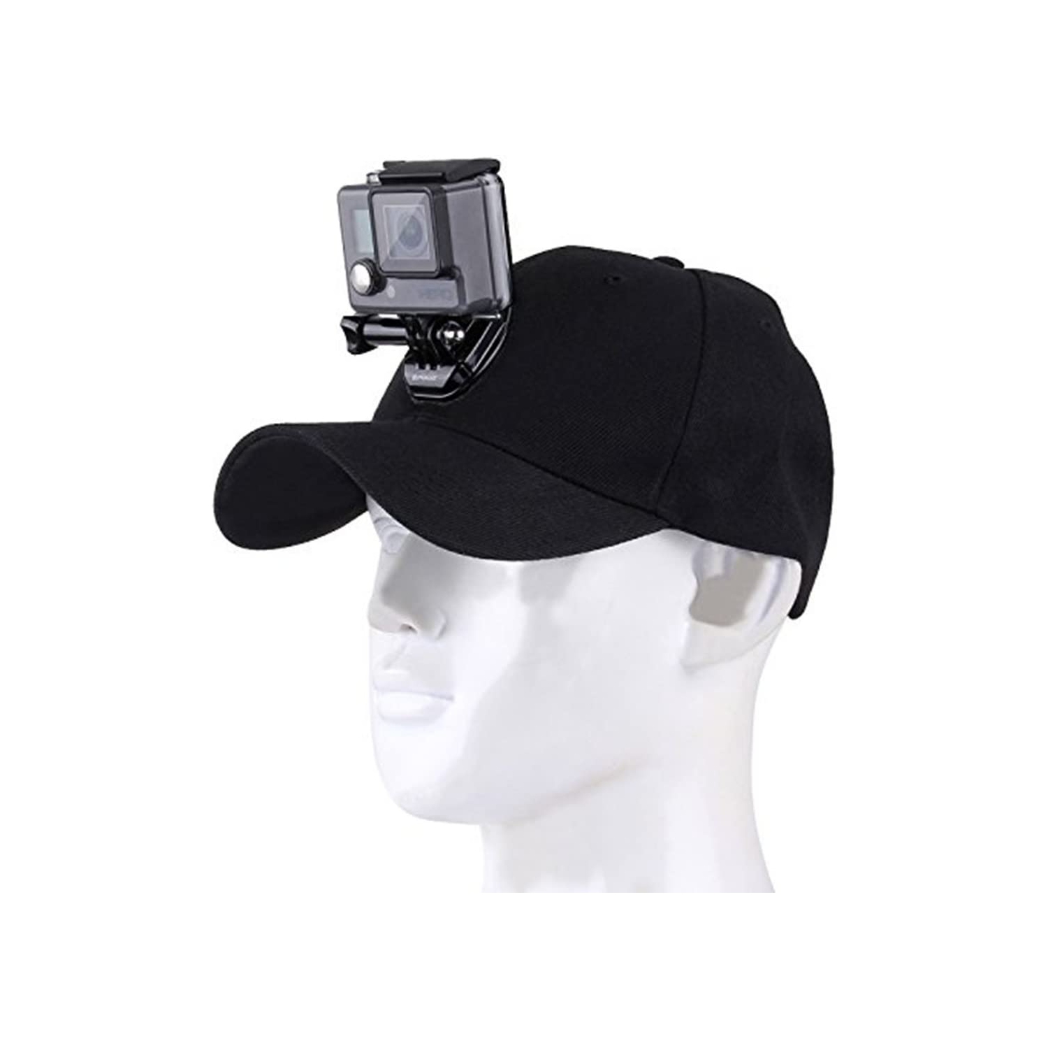 Baseball Hat Cap with Camera Holder Mount Bracket J-Hook Buckle Mount & 1/4' Screw Compatible for GoPro Hero Akaso Crosstour Campark Fitfort Garmin