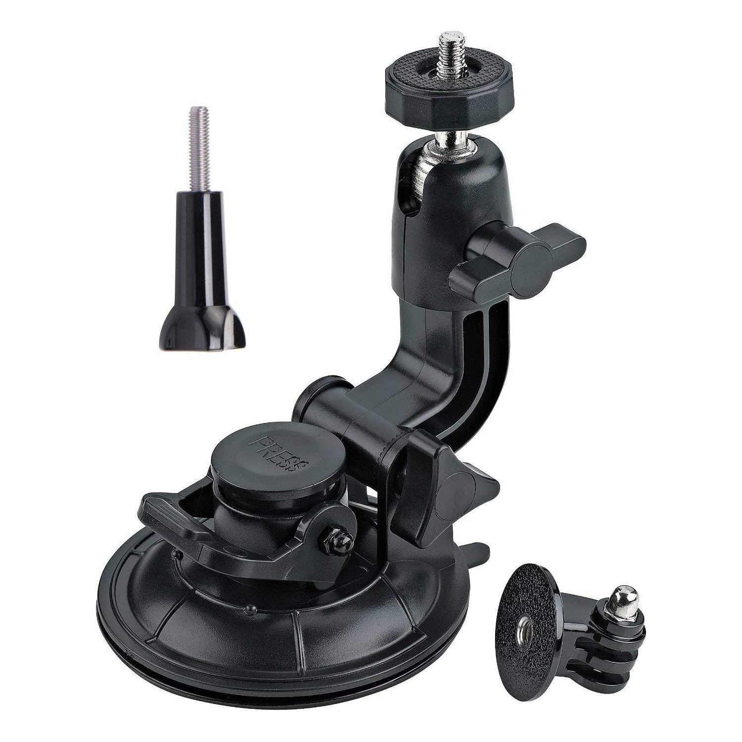 360 Degrees Rotation Suction Cup Mount+Tripod Adapter+Long Mounting Screw For Gopro Windshield Mount Hero7/6/5 Black Hero 4 Silver Xiaomi YI 4k Gitup Git2 Sony ODRVM 12MP 10