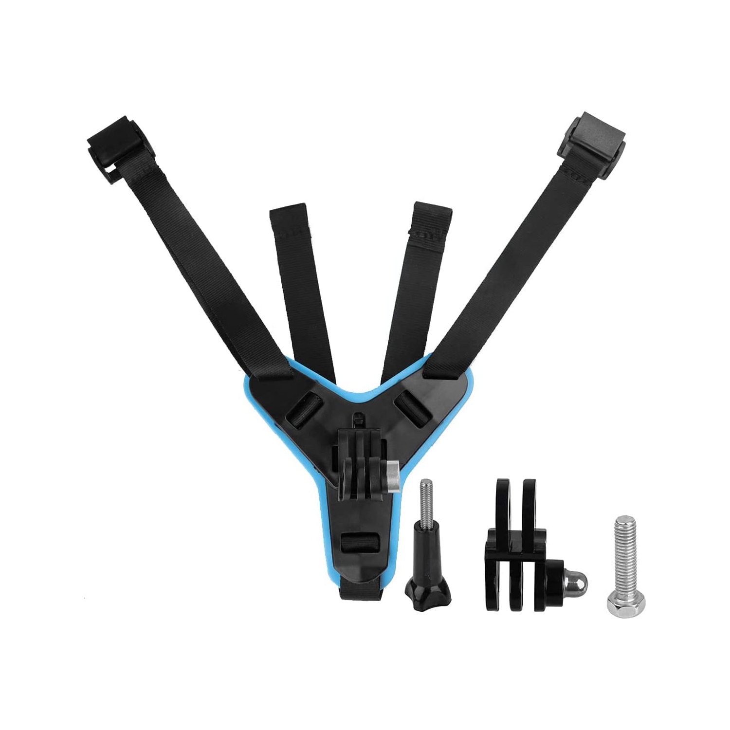 Motorcycle Helmet Chin Strap Mount Compatible with GoPro Hero 9, 8, 7,, 6 5 4 3, Hero Black, Session, Xiaomi Yi, SJCAM (Blue)