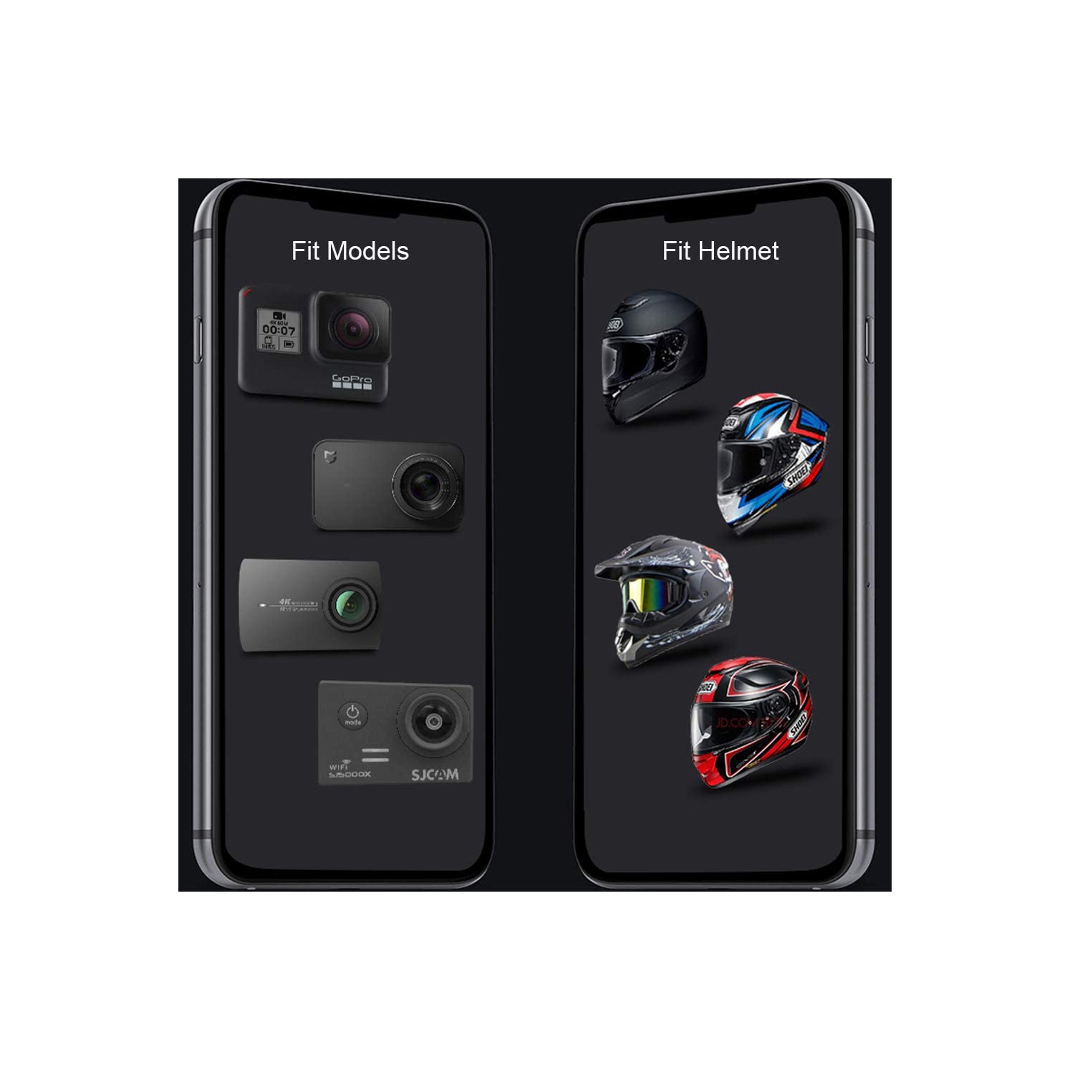 Motorcycle Helmet Chin Strap Mount Compatible with GoPro Hero 9, 8, 7,, 6 5 4 3, Hero Black, Session, Xiaomi Yi, SJCAM (Blue)