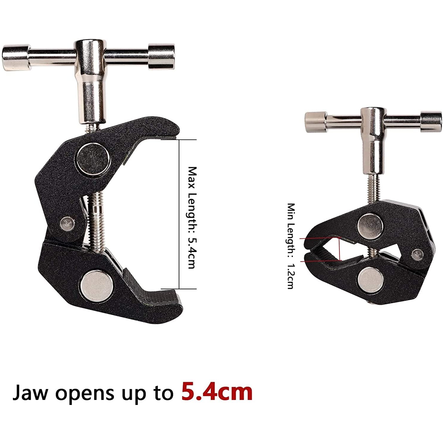 3 Pack Super Clamp with 1/4 and 3/8 Thread Camera Clamp Mount,Crab Clamp Rod Clamp Clip for Cameras, Rods, Lights, Hooks, Shelves, Cross Bars