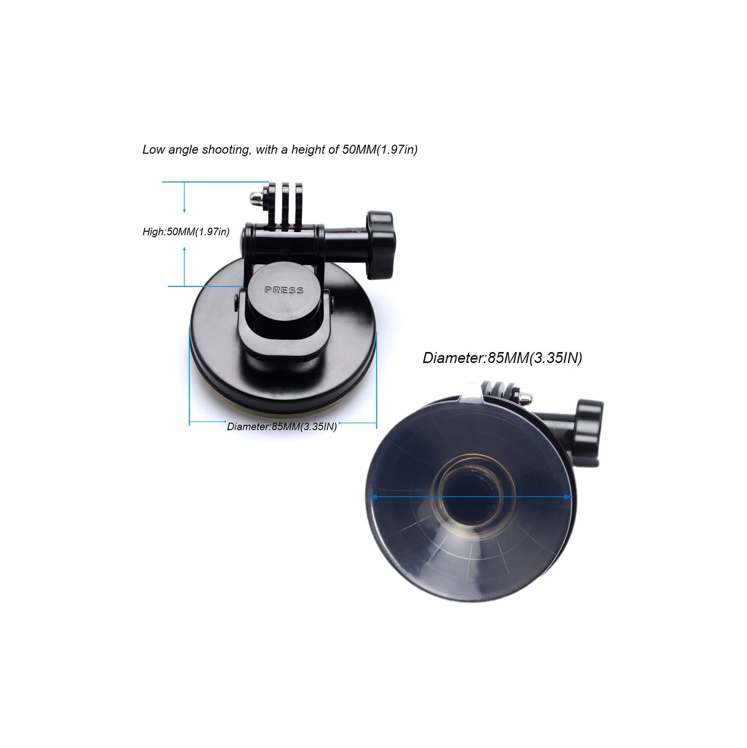 Suction Cup Mount Compatible for Gopro Hero 10 Hero 9 Hero 8 Hero 7 Hero 6 Hero 5 Hero 4 Hero 3+ Hero 3 Hero 2 Gopro Max Hero+ Hero Session and Other