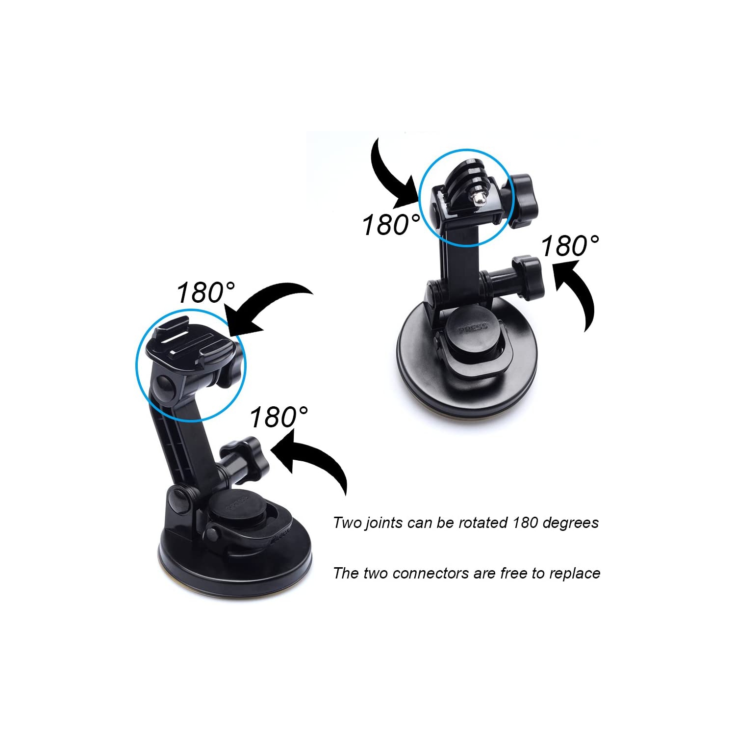 Suction Cup Mount Compatible for Gopro Hero 10 Hero 9 Hero 8 Hero 7 Hero 6 Hero 5 Hero 4 Hero 3+ Hero 3 Hero 2 Gopro Max Hero+ Hero Session and Other