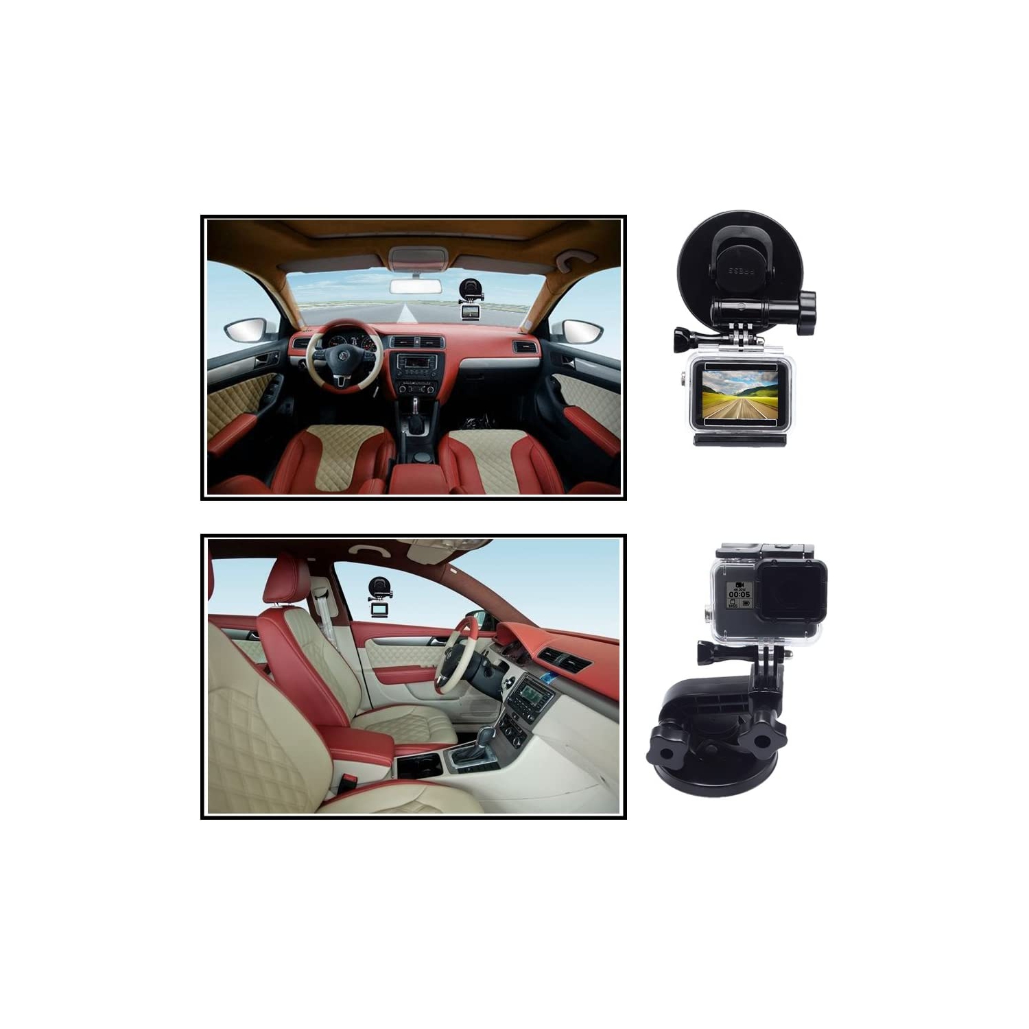 Suction Cup Mount Compatible for Gopro Hero 10 Hero 9 Hero 8 Hero 7 Hero 6 Hero 5 Hero 4 Hero 3+ Hero 3 Hero 2 Gopro Max Hero+ Hero Session and Other