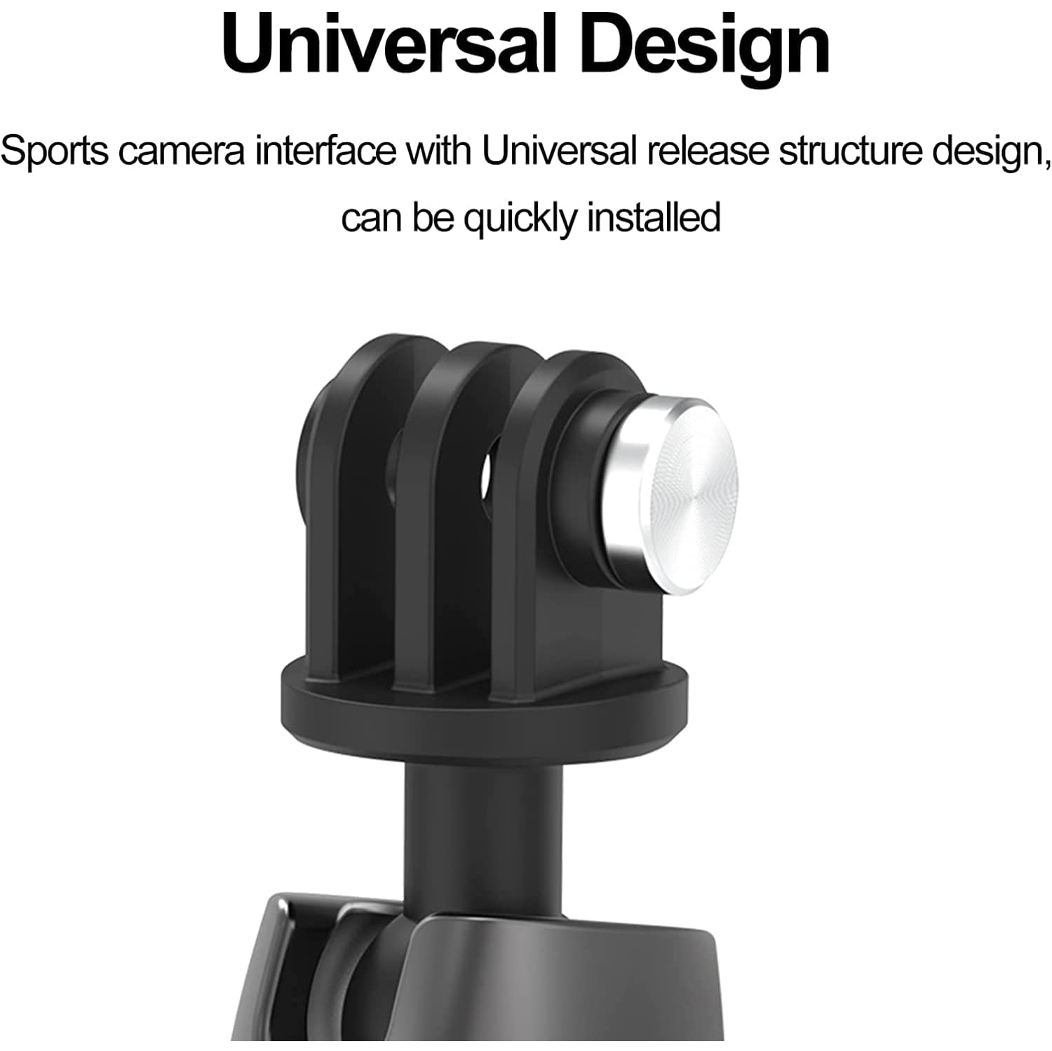 Support à ventouse en alliage d’aluminium pour rotation à 360° GoPro et téléphone cellulaire avec filetage 1/4-20 pour GoPro Hero 10/9/Max, Insta360,