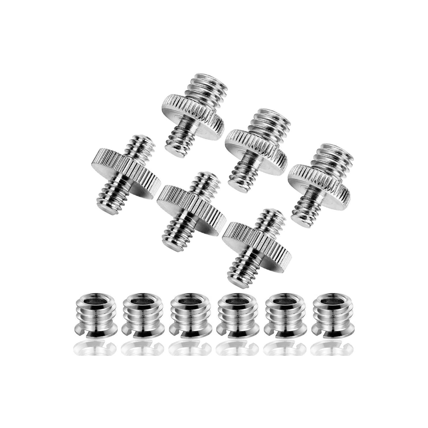 12 – Convertisseur d’adaptateur à vis pour appareil photo pour tête à pied trépied, mâle 4 pi à mâle 4 pi, mâle 4 pi à mâle 3 pi 8 po, femelle 4 pi à