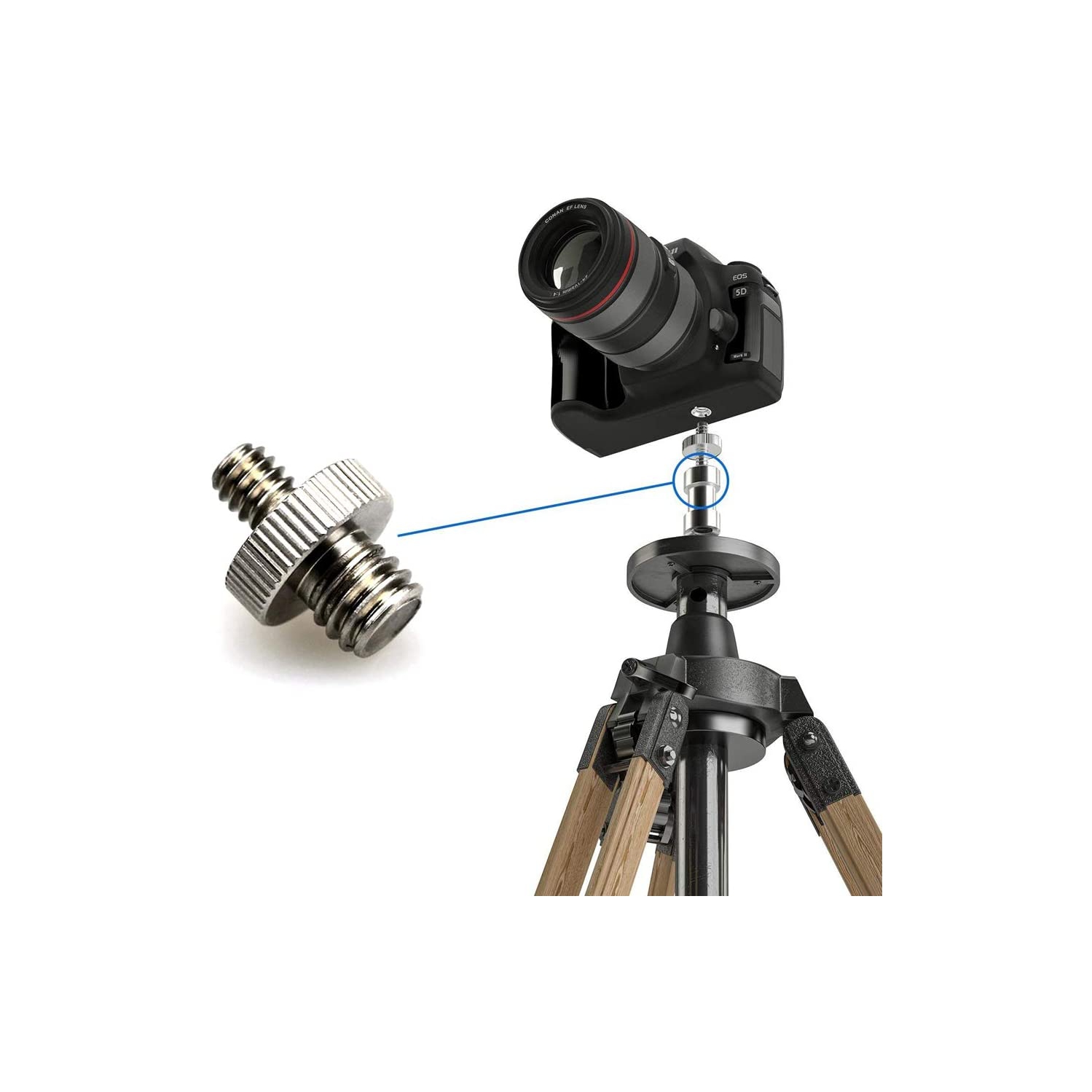 12 – Convertisseur d’adaptateur à vis pour appareil photo pour tête à pied trépied, mâle 4 pi à mâle 4 pi, mâle 4 pi à mâle 3 pi 8 po, femelle 4 pi à