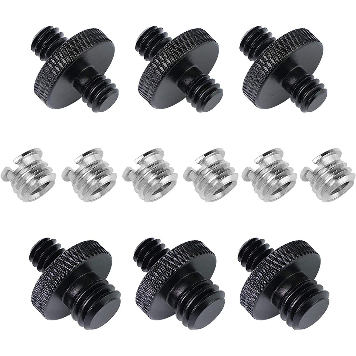 12 Pcs Camera Screw Adapter 1/4' and 3/8' Tripod Mount Converter Set for Camera Mount, Monopod, Ball Head, Light Stand