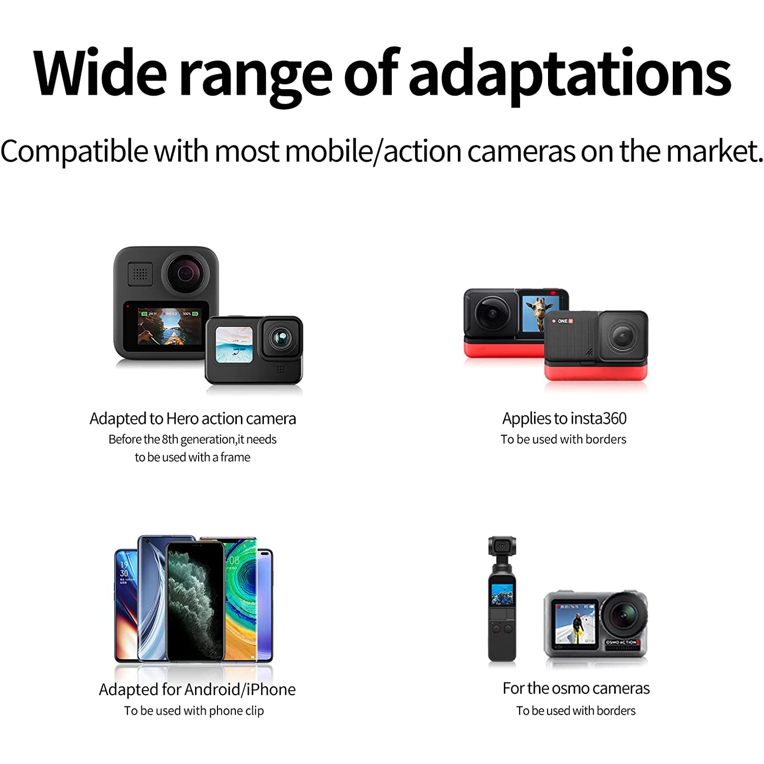 Motorcycle Helmet Chin Mount for GoPro, Claw Clamp Body Strap Fit for Most Helmets Stable Fast Release Riding Cycling Accessories for Go Pro Max Hero