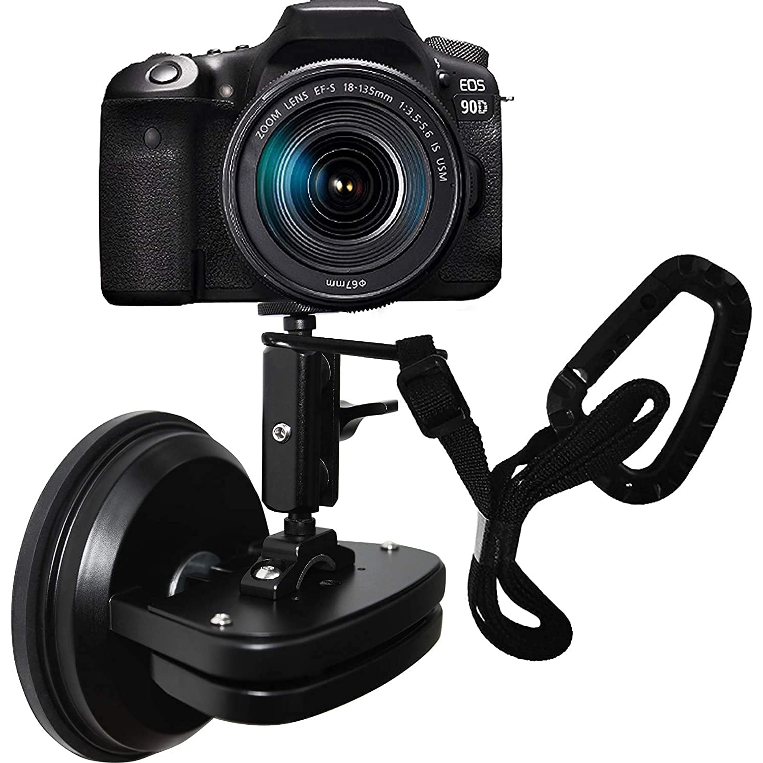 Suction Cup Mount for Heavy Duty DSLR/NuCam WR/Gopro, Strong 5' Diameter Suction Base ABS, Perfect for Car/Boat/Frame/Window, Aluminum with 360° Camera Rotation Ball Head (Do